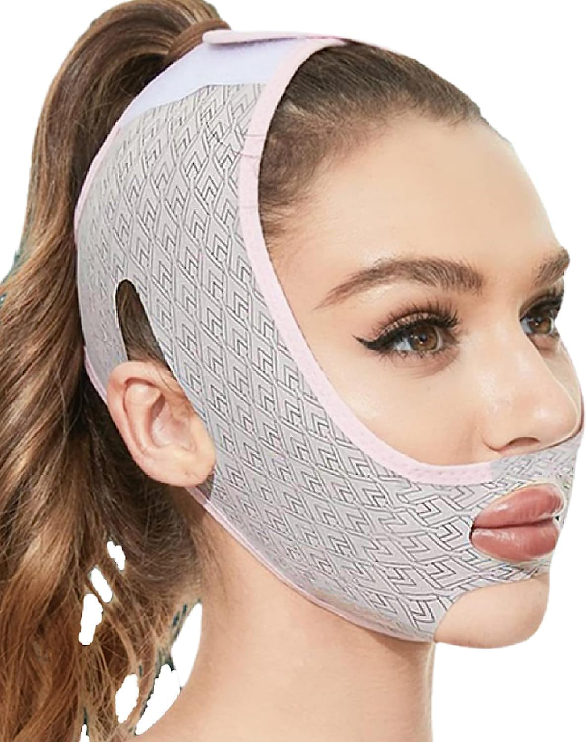Beauty Face V-Face Lifting and Tightening Bandage, Chin Strap for Double Chin for Woman, V-Line Shaping (1Pack) (Grey, One Size)