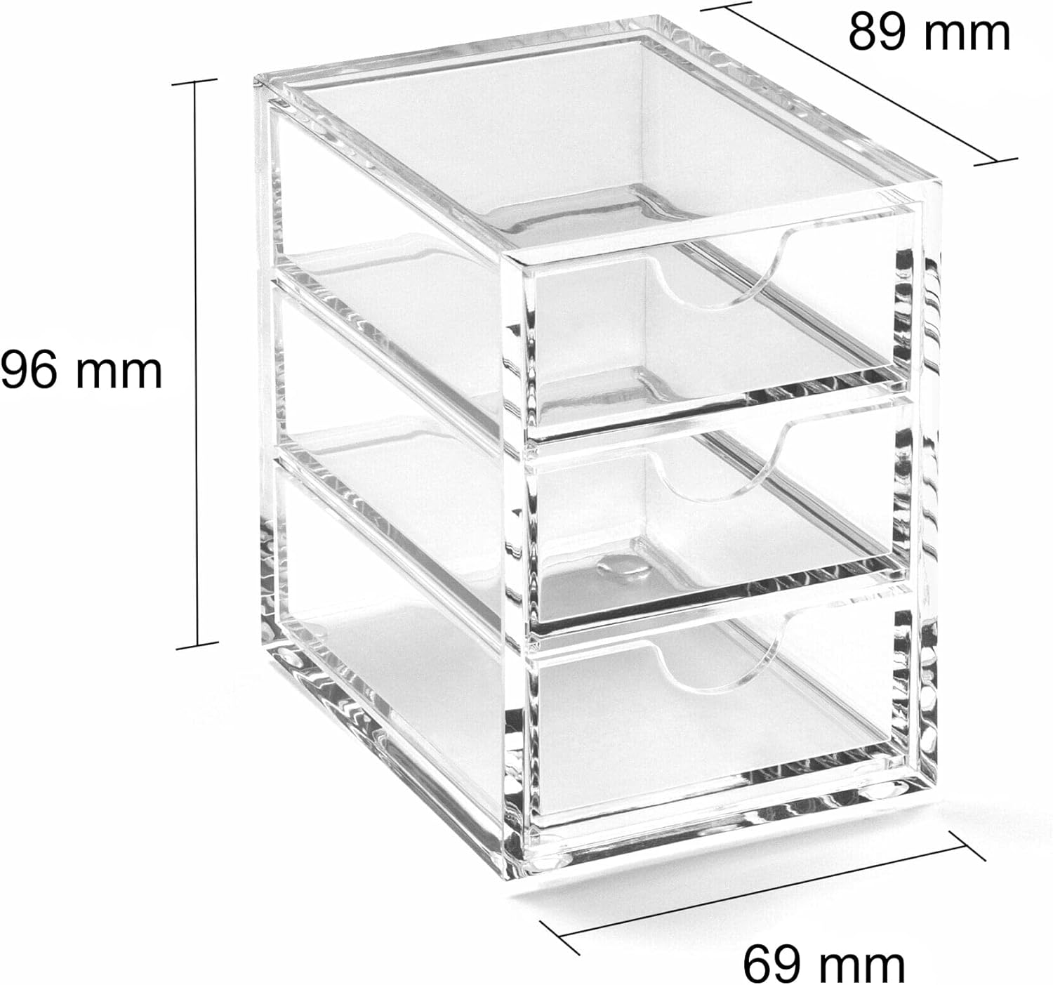 Osco A3274 Clear Acrylic 3 Drawer Magazine Extra Small Clear image number 1