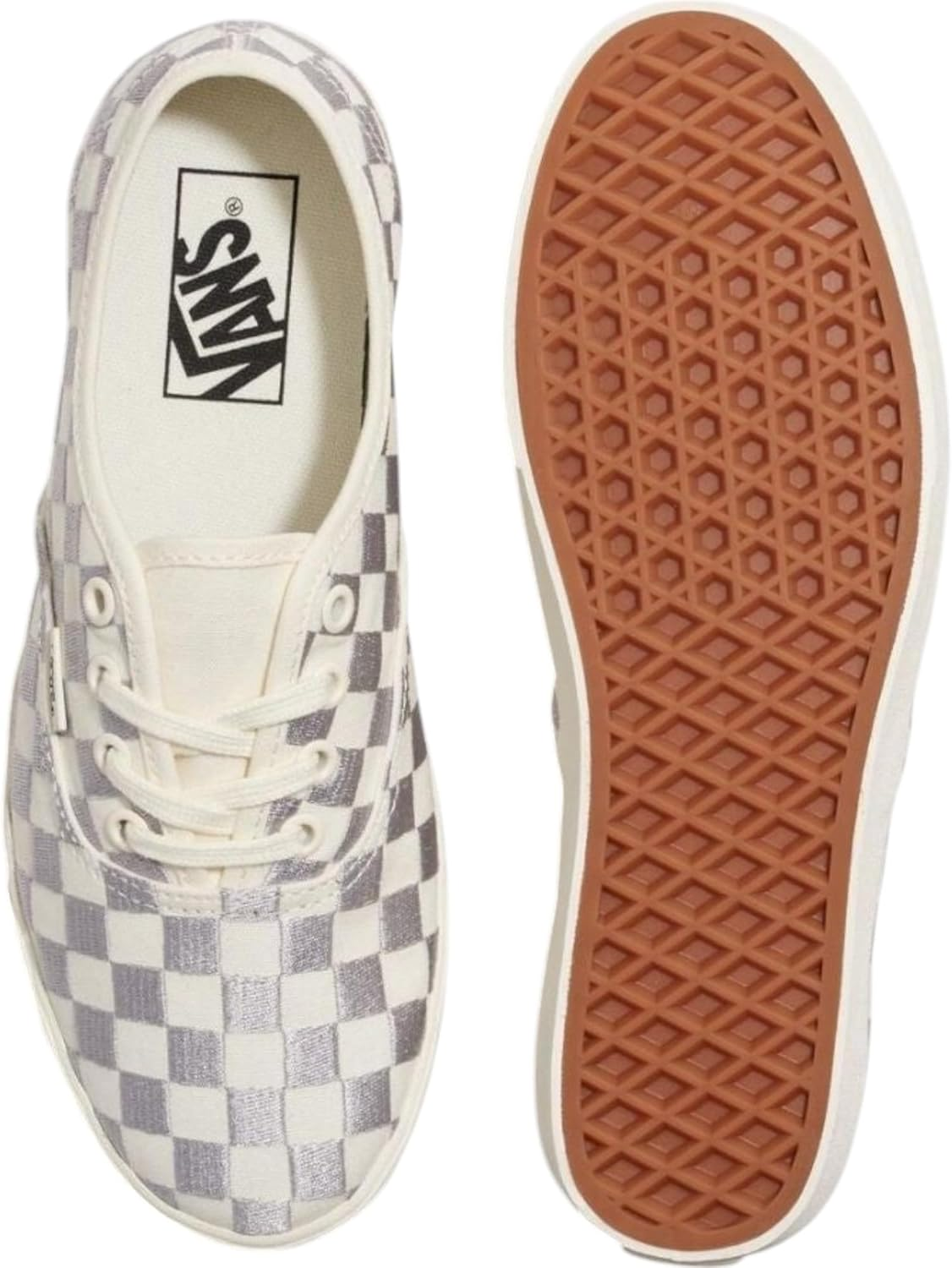 Vans Mens Authentic Lowpro Shoes Embroidered Check Lunar Rock image number 3