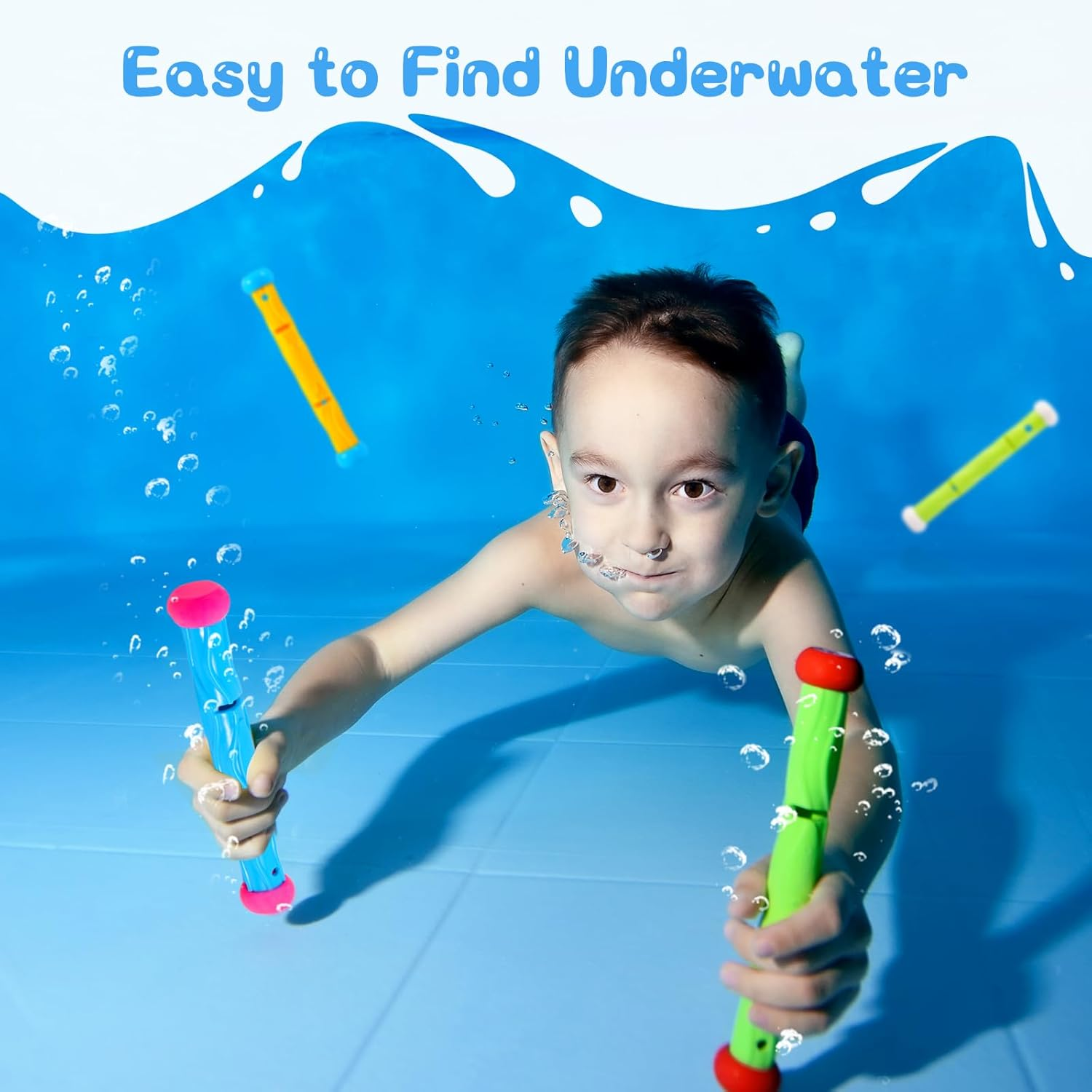 ASONA 8 PCS Diving Sticks Pool Toys for Kids, Sinking Swimming Training Sticks, Underwater Pool Games for Boys & Girls Ages 4-12, Party Favors, Throwing & Diving Toys image number 6