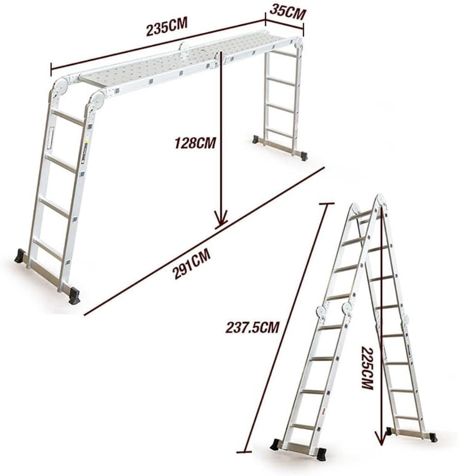 4.7M Adjustable Configuration Folding Aluminium Multipurpose Ladder image number 4