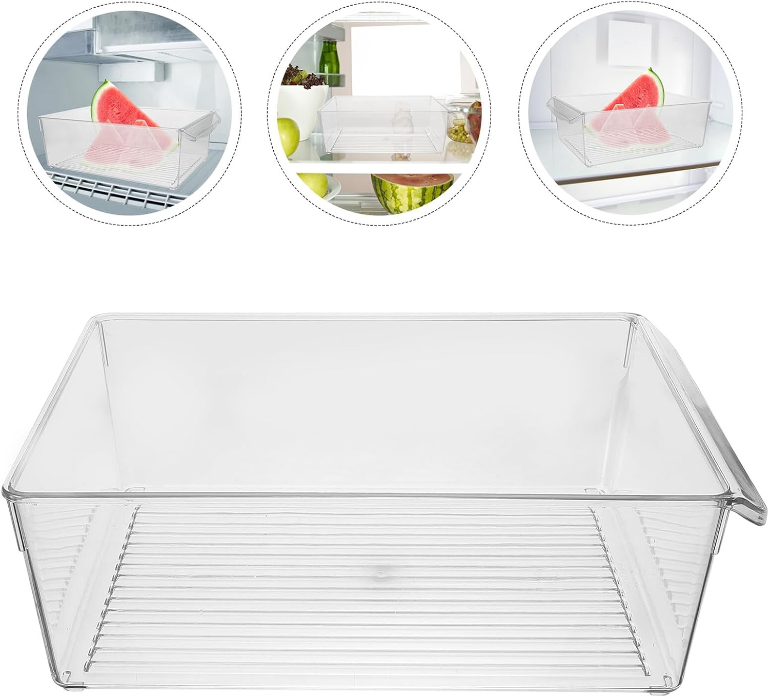 GARVALON Refrigerator Storage Box Food Grade Beverage Organizer for Fruits Vegetables Drinks Stackable Kitchen Pantry Container image number 2