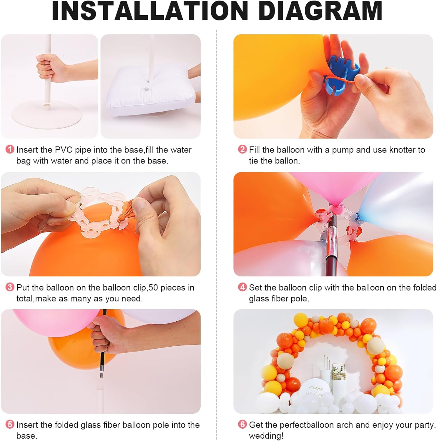 Chamvis Balloon Arch Kit, 9FT Height & 10FT Width Adjustable Balloon Arch Stand Garden Arbors: Balloon Arch Frame Plant Support Stand for Wedding Baby Shower Birthday Garden Arbors Photo Backdrop image number 6