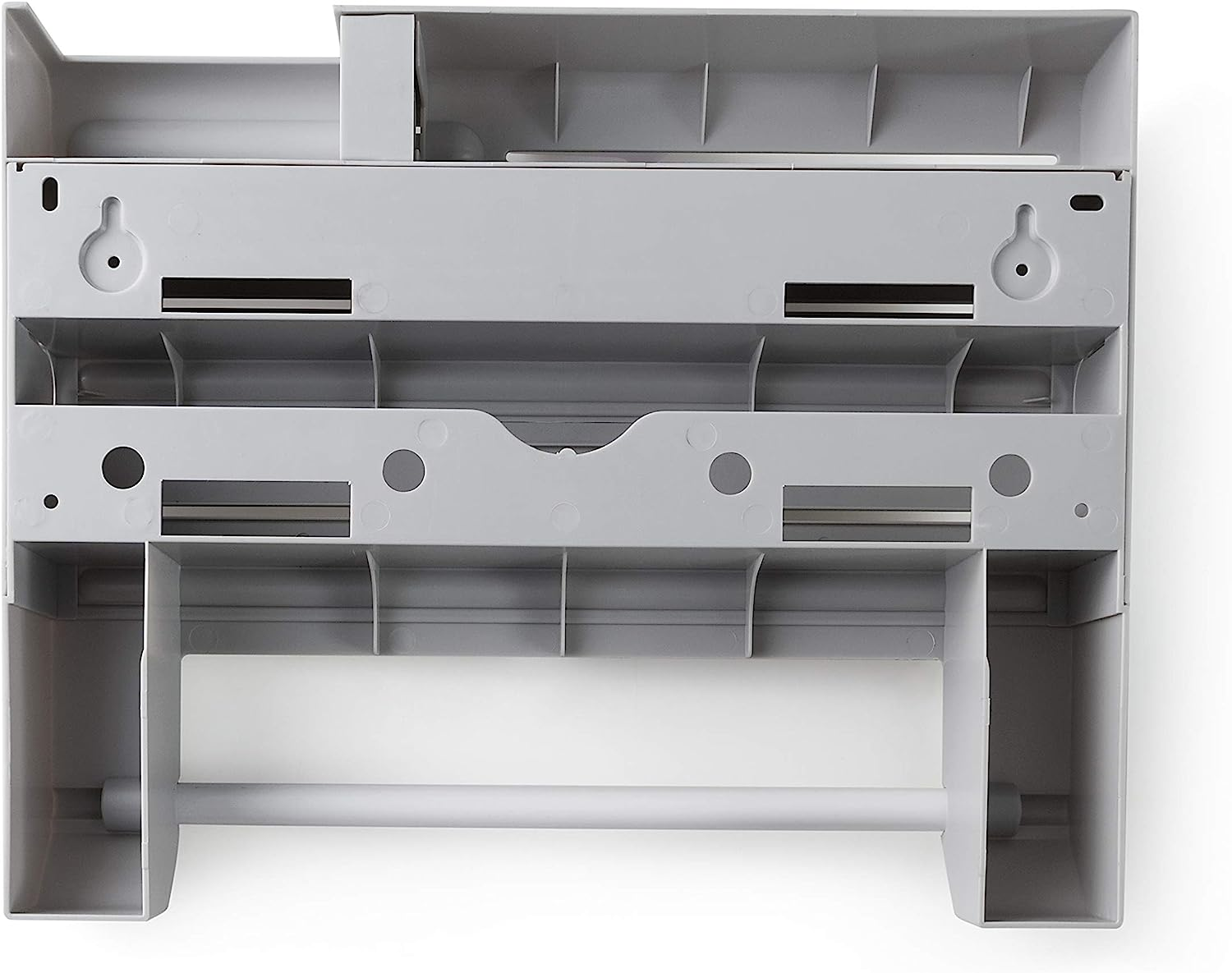 6 in 1 Kitchen Cling Film Foil Dispenser Paper Towel Holder Sause Bottle Storage (Grey) image number 1