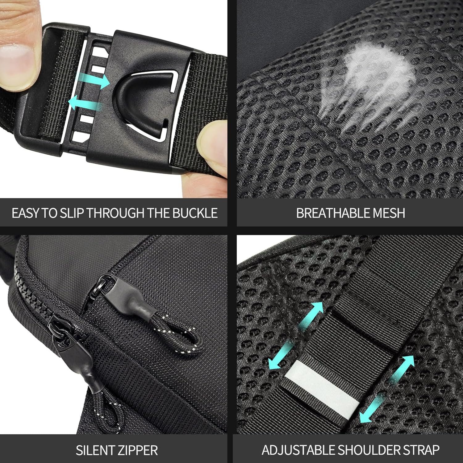 LKEX Mini Sling Bag Men Small Crossbody Bag Women Fanny Packs Casual Personal Pocket Bag Backpack Phone Chest Bag image number 6