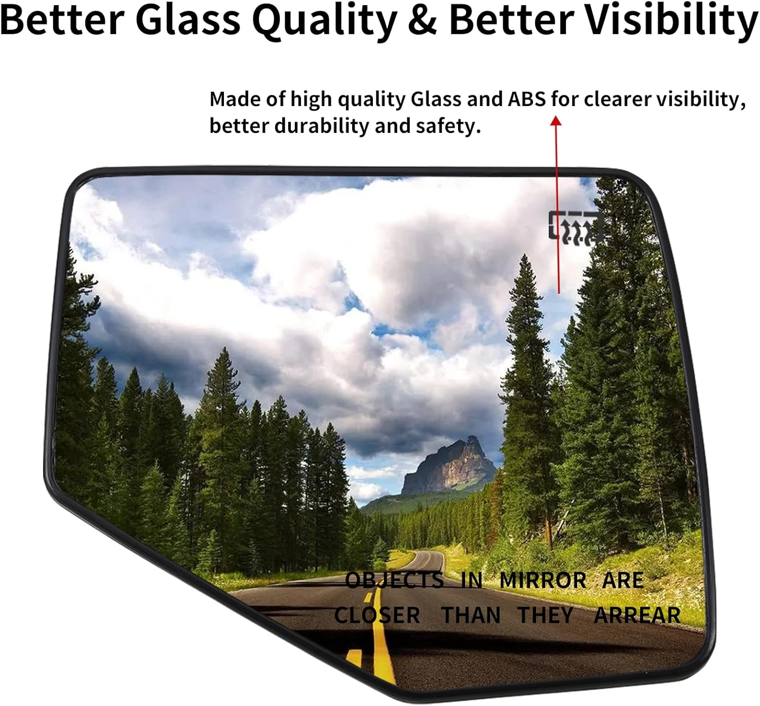 Right Side Mirror Replacement for for Ford 2006-2010 Explorer 2006-2011 Ranger, for Mercury 2006-2010 Mountaineer Mirrors Glass - Right Side Rear View Mirror with Power Heated image number 6