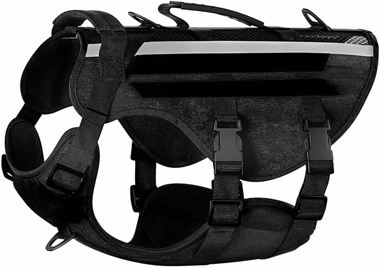 UOSIA Tactical Dog Harness Military Pet Harnesses Vest No-Pull Service Dog Vest Large Breed Reflective Dog Harness for Outdoor Training Walking Hiking