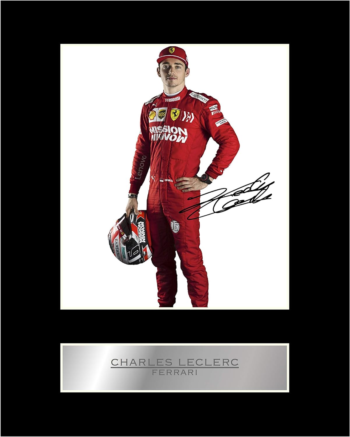 Iconic Pics Charles Leclerc Signed Mounted Photo Display Ferrari F1#6 Autographed Gift Picture Print