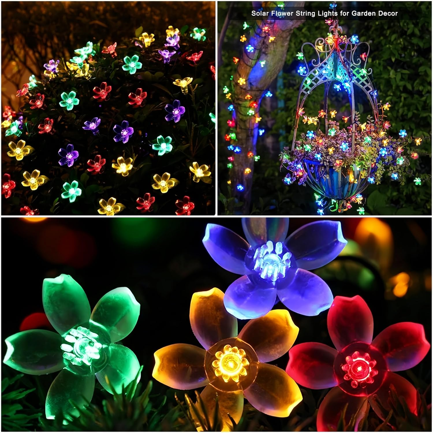 2Pack String Light Battery and USB Powered 9.8FT/3M Colorful 20LED Cherry Blossom String Light,Indoor/Outdoor Decoration - Ideal for Christmas, Garden, Birthday, Wedding, Party image number 5