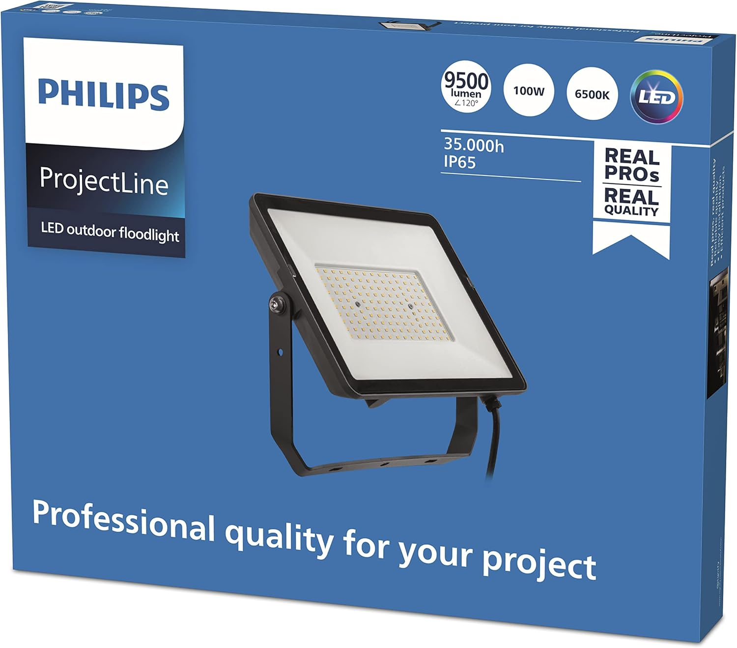 Philips Projectline LED Floodlight [100 Watts - 6500K Bright Cool White Light] for Outdoor Commercial Lighting image number 1