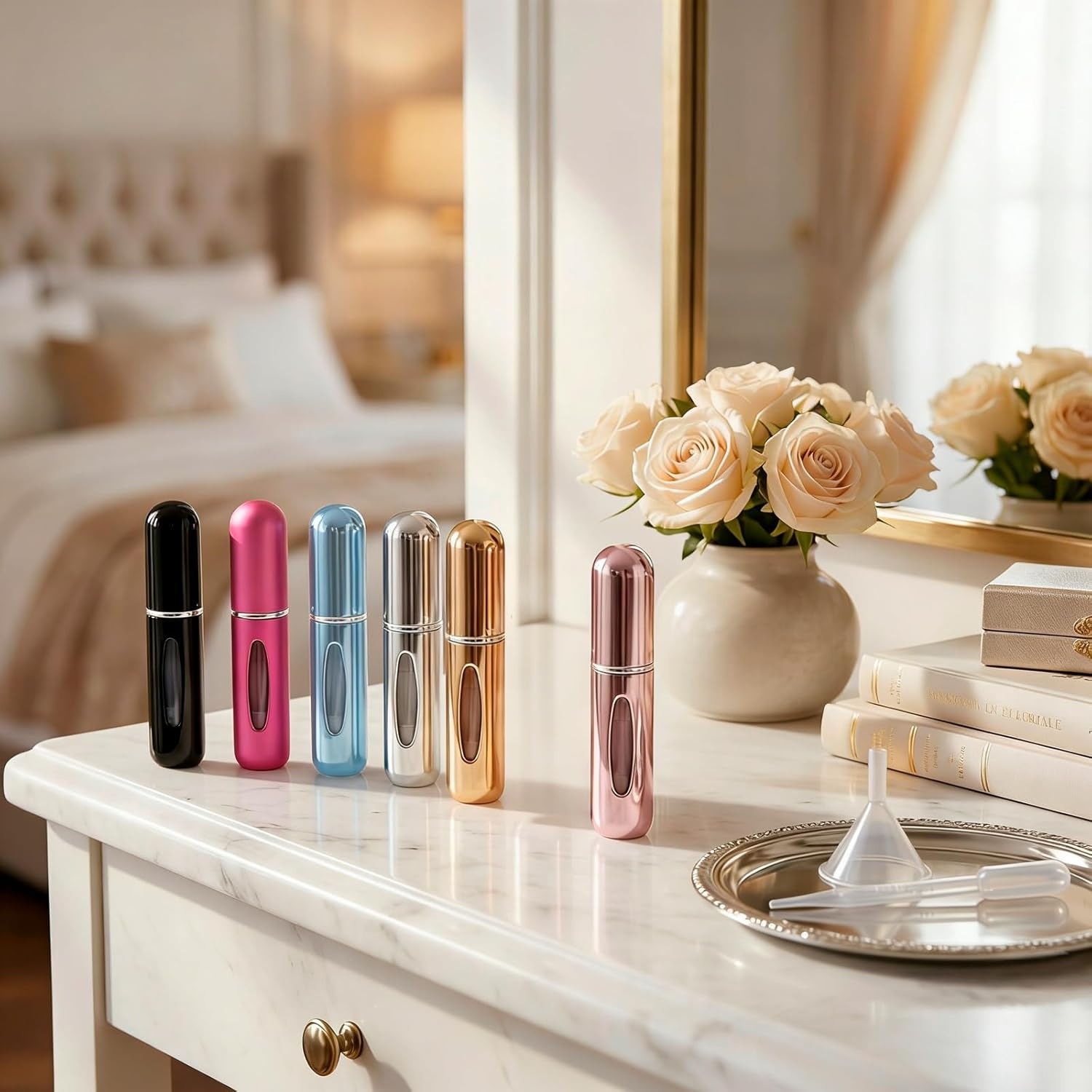 6Pcs Portable Perfume Travel Bottle, 5Ml Refillable Atomizer Set, Leak-Proof Mini Spray Bottles for Travel, Pocket & Purse, On-The-Go Fragrance Containers image number 5