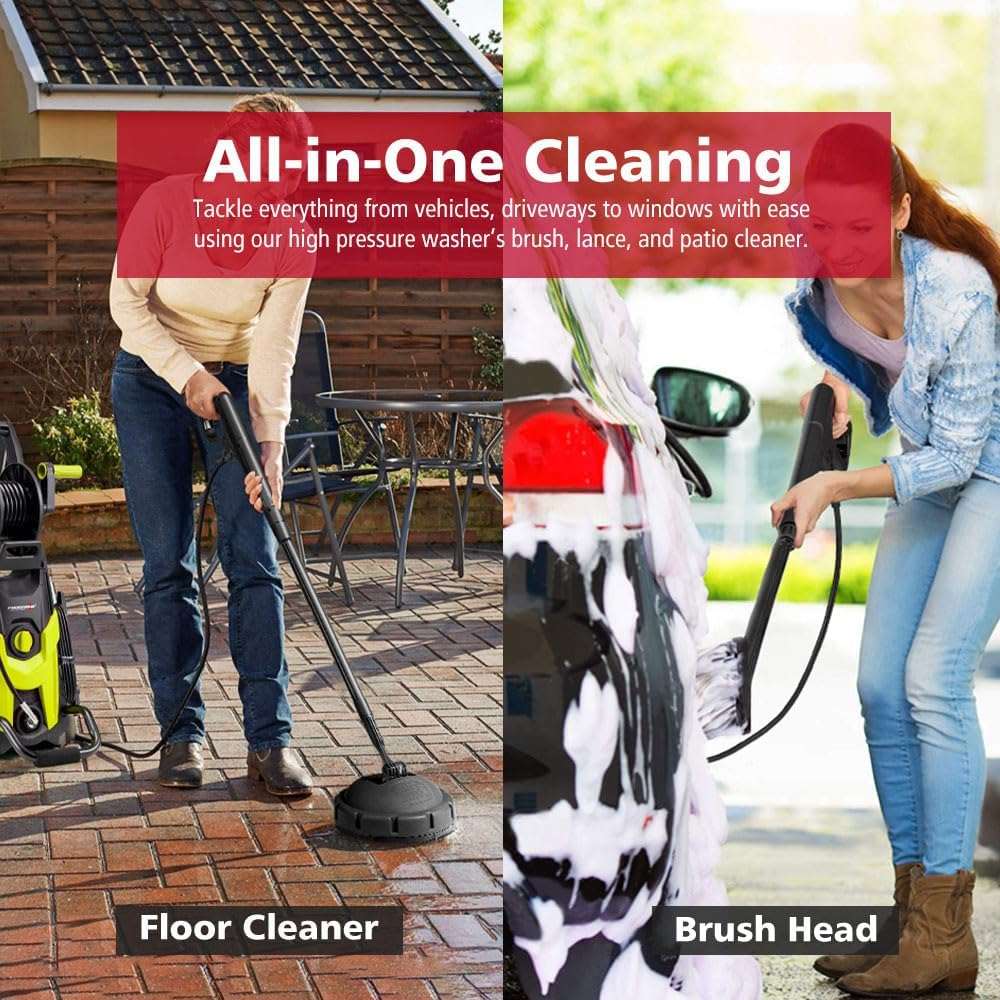 Fieryred High Pressure Washer 4200PSI, 2700W with Turbo/Spray Nozzle, Lance, Detergent Bottle, Brush, Rotary Surface Cleaner, 5M Hose, Electric Pressure Cleaner for Cleaning Patios, Cars, Homes image number 2