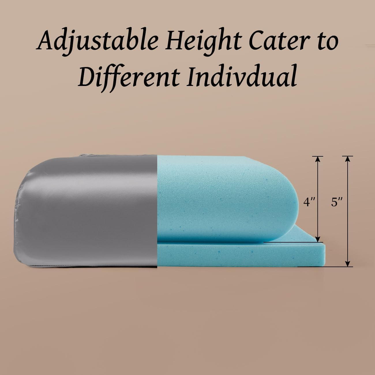 Uslixury Piercing Pillow - Ear Piercing Pillow with Foam Plug, 18X12 Large Donut Plilow with 4.7X3.2 off Center Ear Hole, Adjustable Peircing Plilow for Side Sleeper, Certipur-Us Memory Foam, Grey image number 2