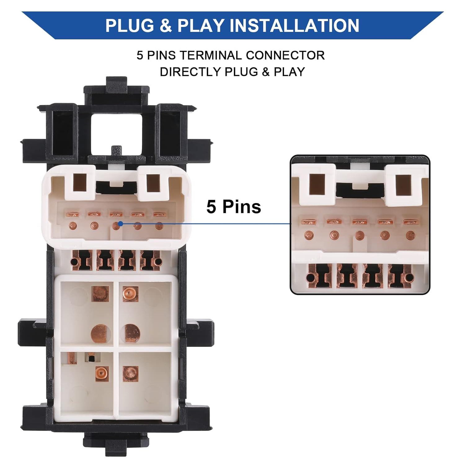 Obaee Passenger Window Switch Control Compatible with 2007-2014 Toyota Camry, 2009-2013 Corolla/Matrix, 2008-2013 Highlander/Rav4, 2012-2014 FJ Cruiser, 2008-2012 Tundra & More Replace OEM 84810-06030 image number 6