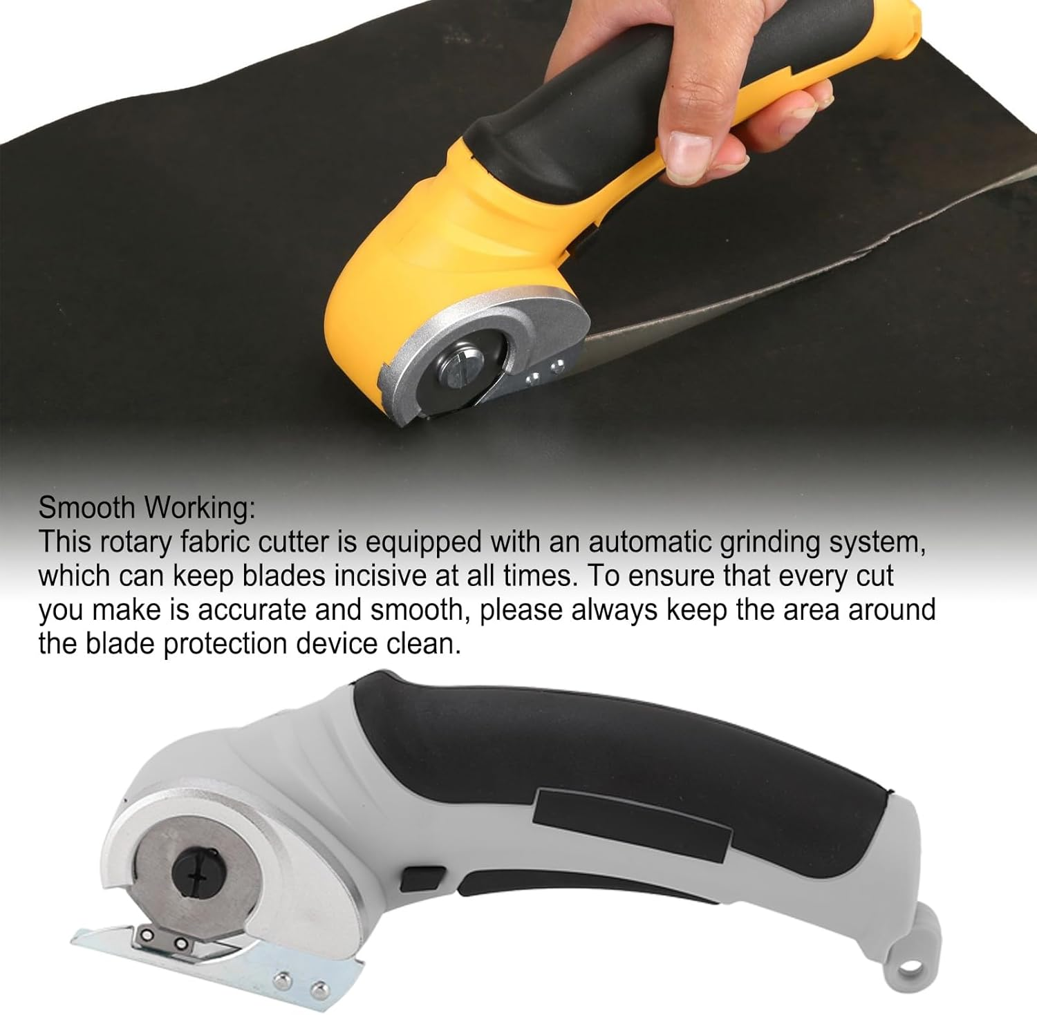 Cordless Fabric Cutter, 240RPM Speed Electric Scissors for Cutting Fabric, Rechargeable with Safety Lock Switch for Fabric Leather Craft 6Mm Cutting Size (Gray) - Green 14 image number 2