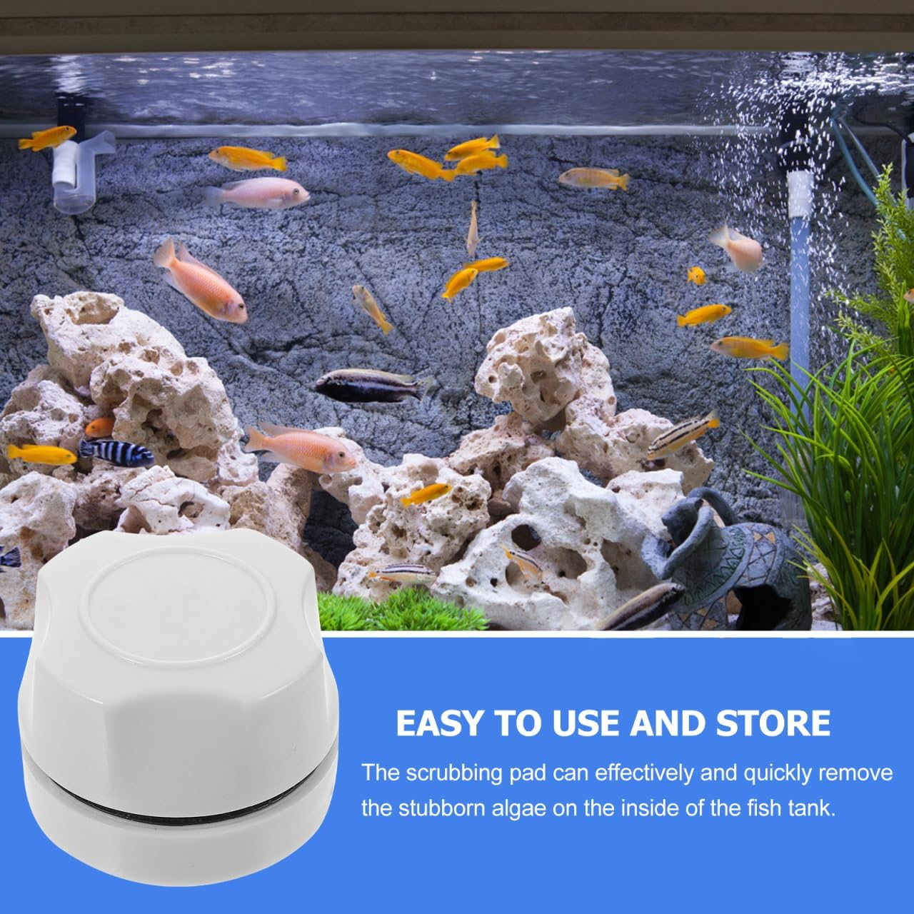 POPETPOP Mini Magnetic Fish Tank Brush Magnetic Aquarium Glass Cleaner Algae Scrapers Magnetic Brush Small Glass Tank Cleaner for Aquarium Fish Tank image number 2