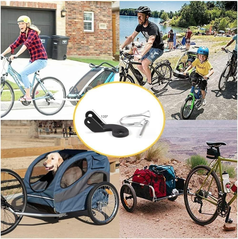 Bike Trailer Hitch, Bicycle Stainless Steel 12Mm-Hitch Coupler Black&White image number 2