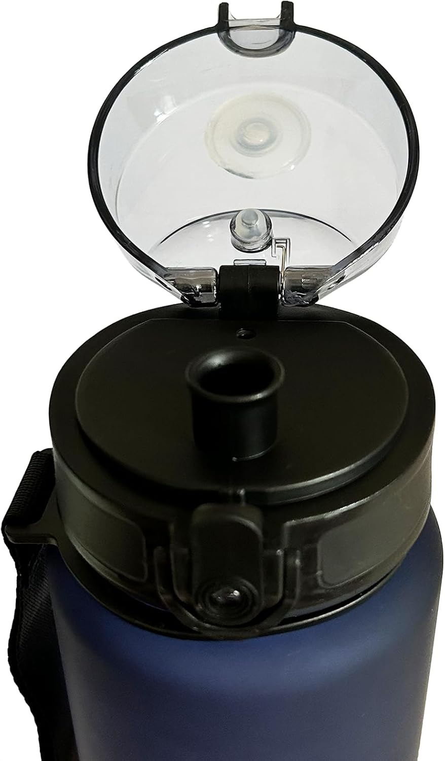 DEARART 1000Ml Water Bottle with Motivational and Time Marker, BPA FREE Quick Drink without Straw, Suit Sports Office Gym Travel, Deep Blue&Red image number 3