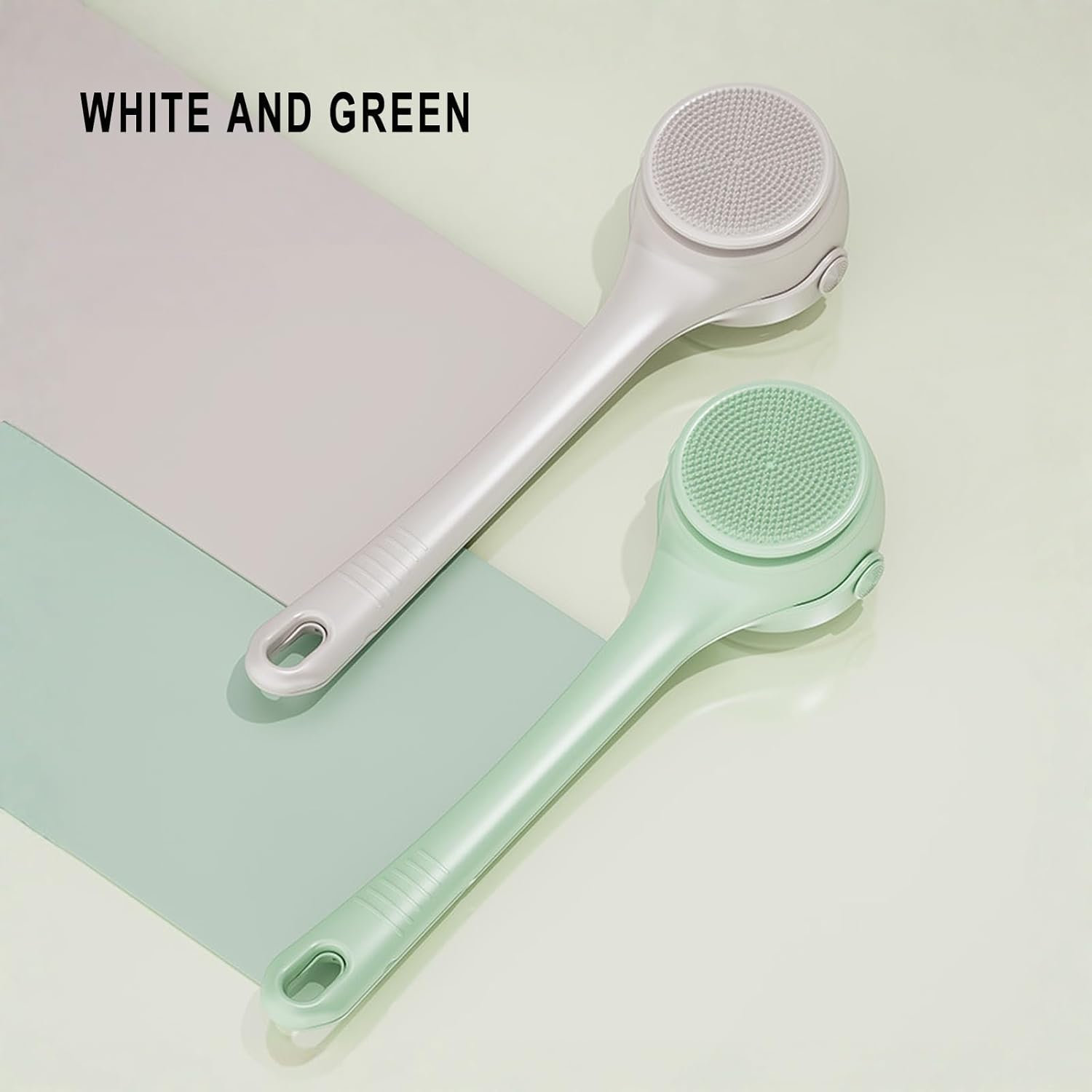 YOJAWE Electric Back Scrubber for Shower &ndash; 2 Handles & 4 Detachable Heads, Deep Cleansing Body Brush, Perfect for All Skin Types(White) image number 1