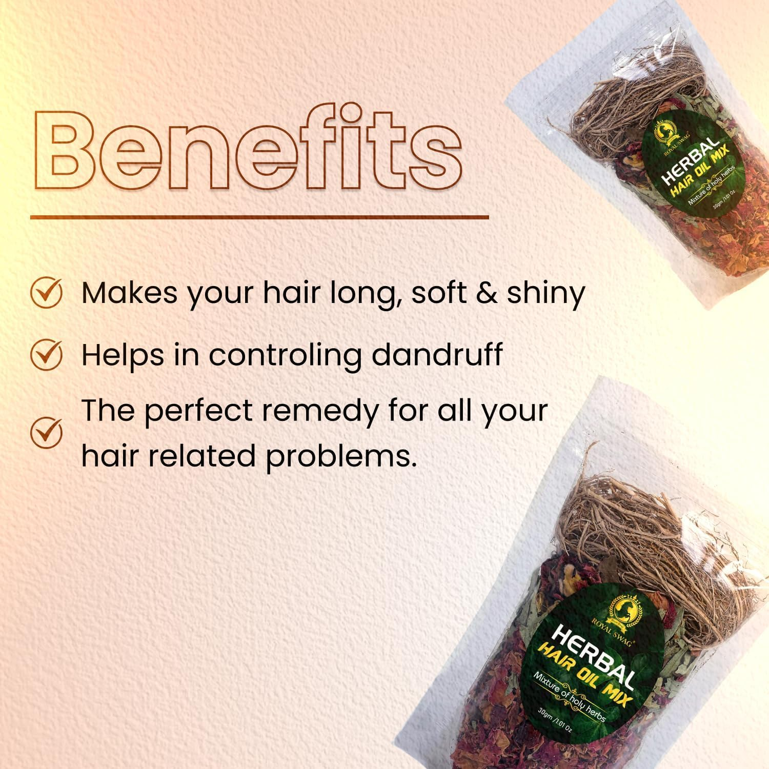 Herbal Hair Oil Mix of Vital Herbs Dried Hair Oil Mixture Essential Herbs for Thick Long Hair (30 G/1.05 Oz) for Hair Nourishment- 100% Vegan and Natural Product Made in India image number 4
