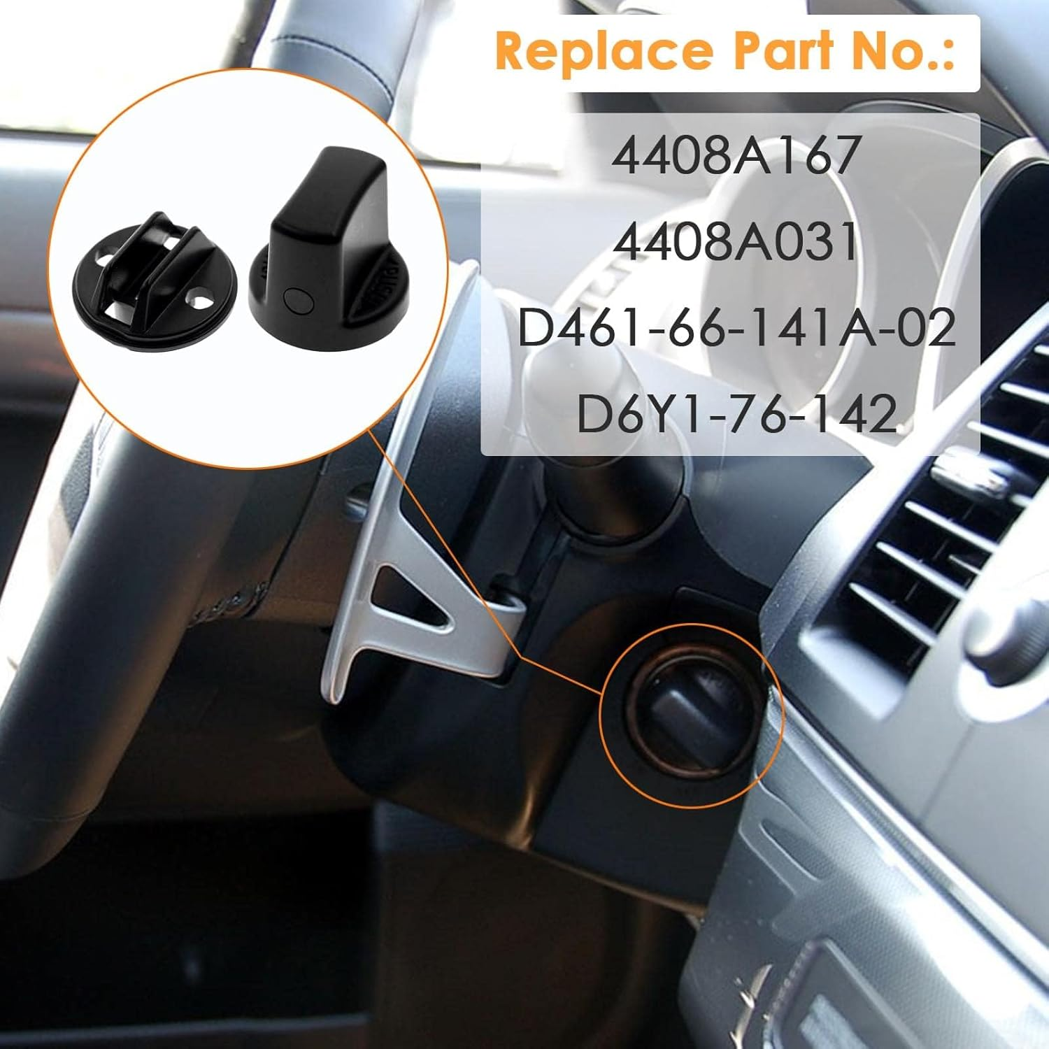 Keyless Ignition Switch Knob Push Turn Start Knob Cap and Insert for Mitsubishi Lancer 2008-2017 Outlander 2007-2013 4408A167 4408A031 image number 4