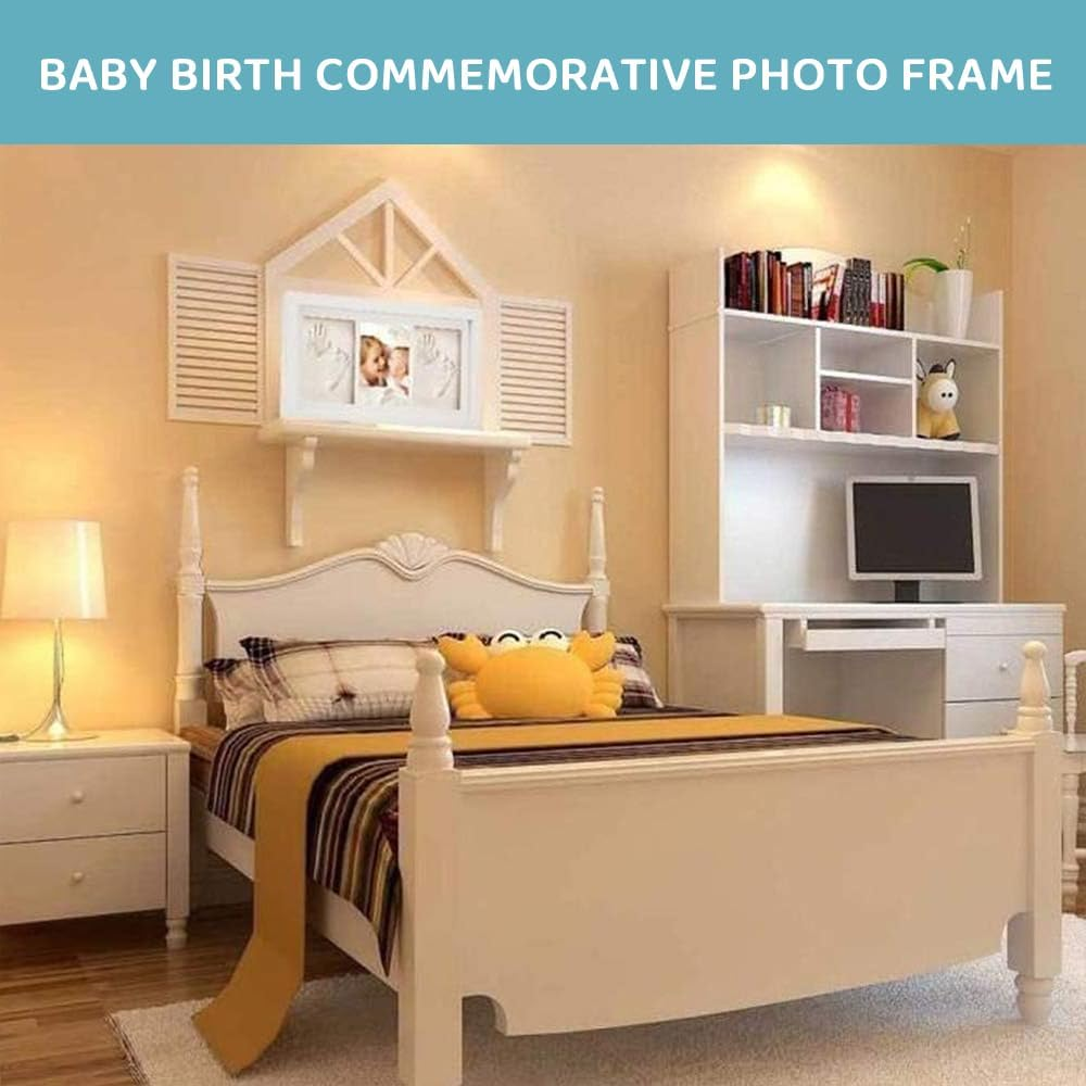 Baby Hand and Footprint Kit, Clay Keepsake Frame for Newborn Handprint and Footprint, Nursery Picture Frame for Baby Room Decor image number 2