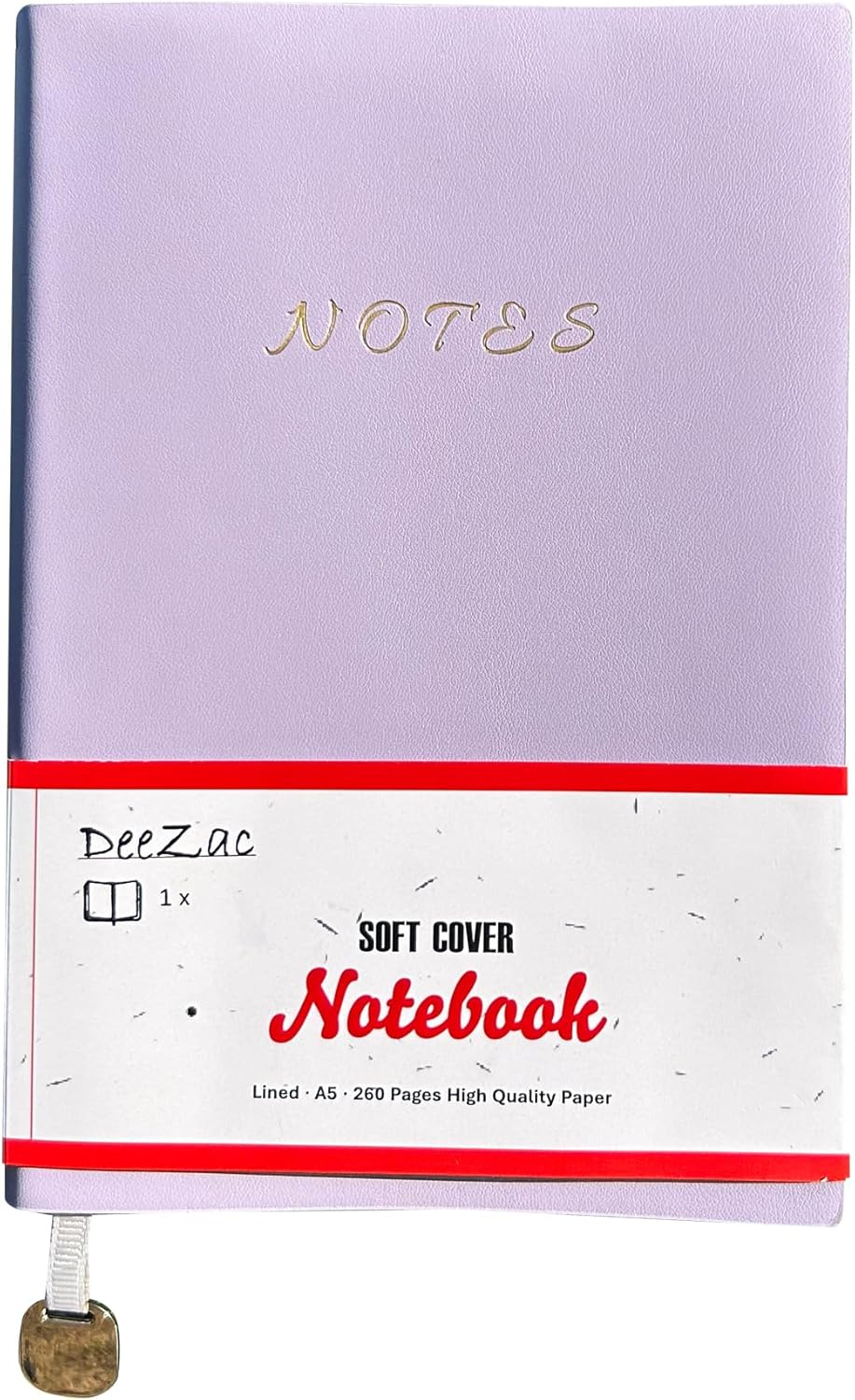 Deezac A5 Softcover Notebook, 260 Pages, Line Ruled Pages (Light Lilac) image number 5