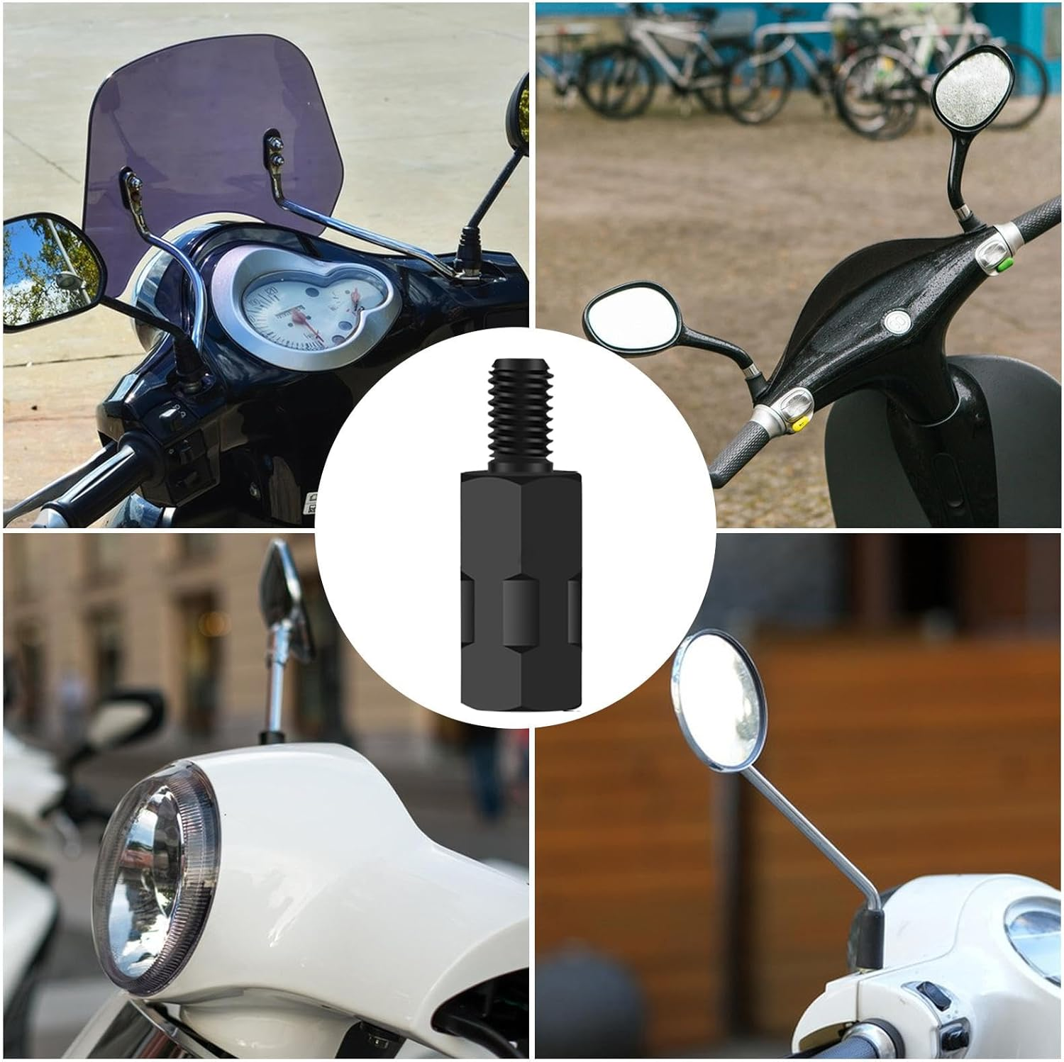 Mirror Mount Adapter Height Adjustment Screw - Height Extender Adjustment Screw - Stable Motorbike Conversion Accessories for Various Riding Styles image number 4