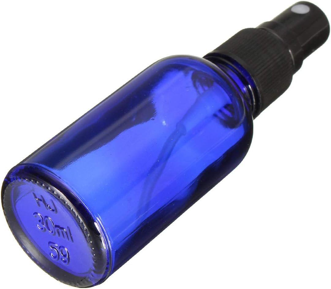 30Ml Blue Glass Spray Bottles with Black Fine Mist Sprayer Empty Essential Oils Perfume Atomizer Refillable Cosmetic Container, image number 3
