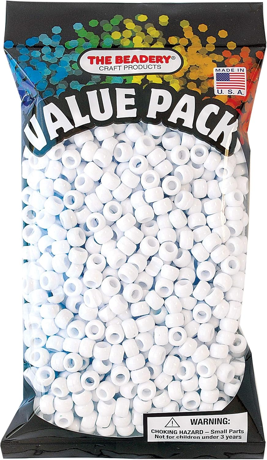 The Beadery 6 by 9Mm Barrel Pony Bead, White, 900-Pieces image number 3