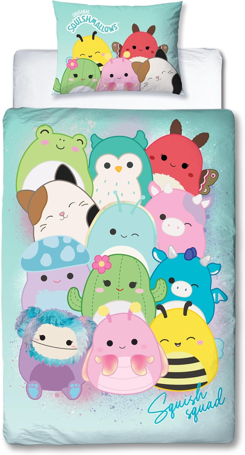 Squishmallows Officially Licensed Flash Design Single Duvet Cover Set | Reversible 2 Sided Characters Bedding Including Matching Pillow Case | Perfect for Kids Bedroom | Polycotton image number 4