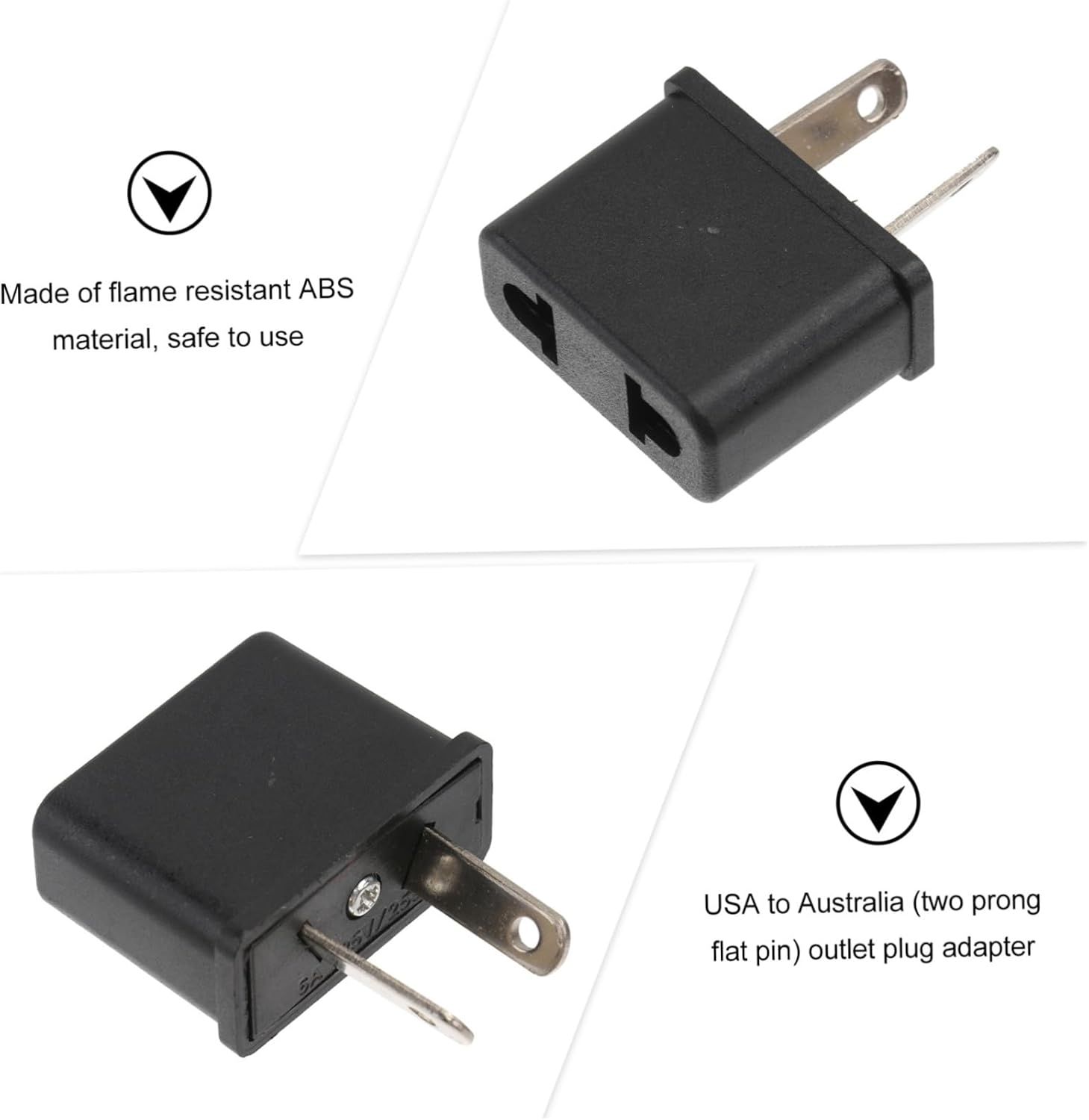 Gadpiparty Australia to America Travel Adapter 10A 250V Power Converter Flame Resistant Plug for International Travel Compatible Devices image number 1