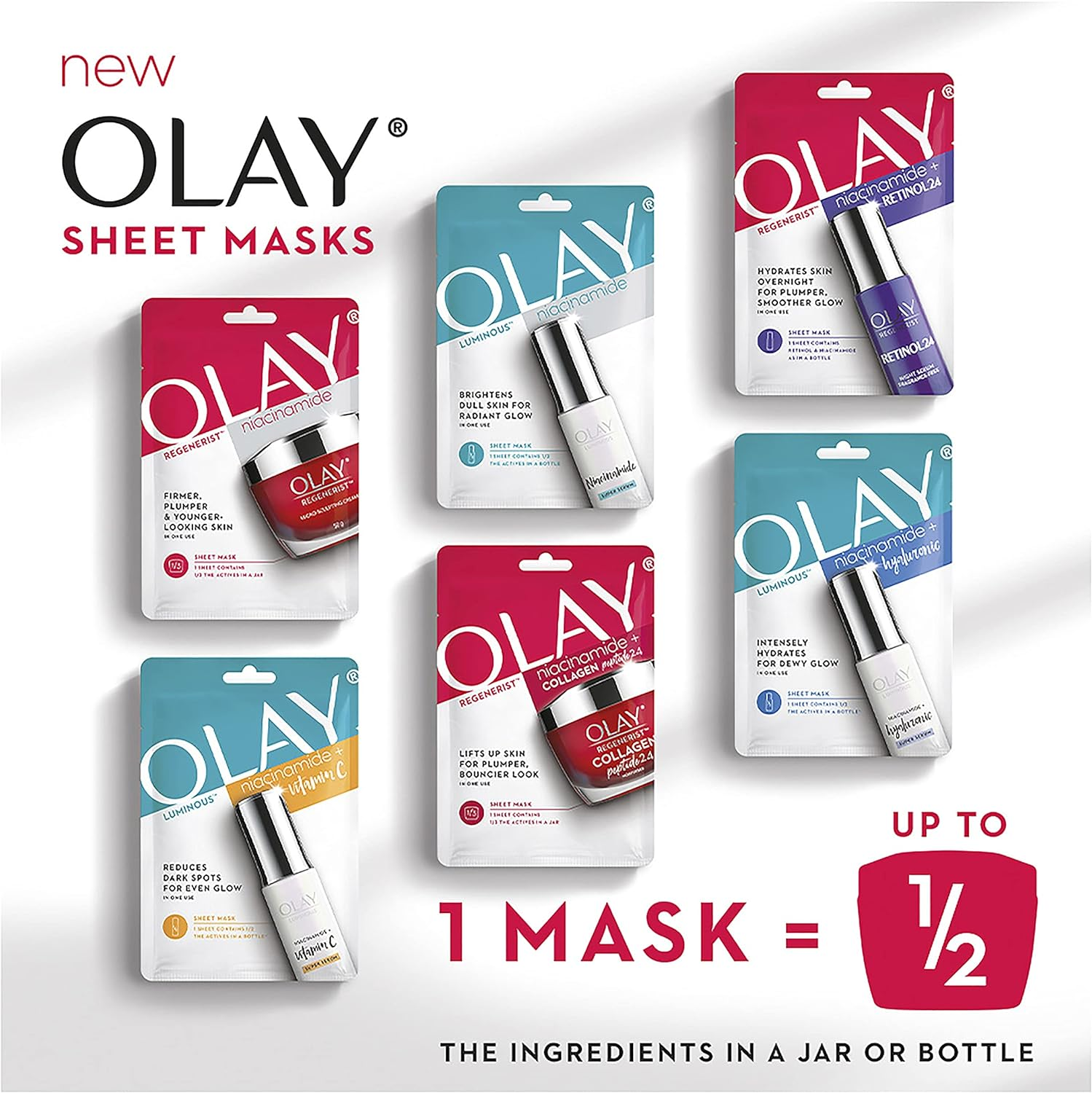 Olay Regenerist Niacinamide + Collagen Peptide 24, 1 Sheet Mask image number 5