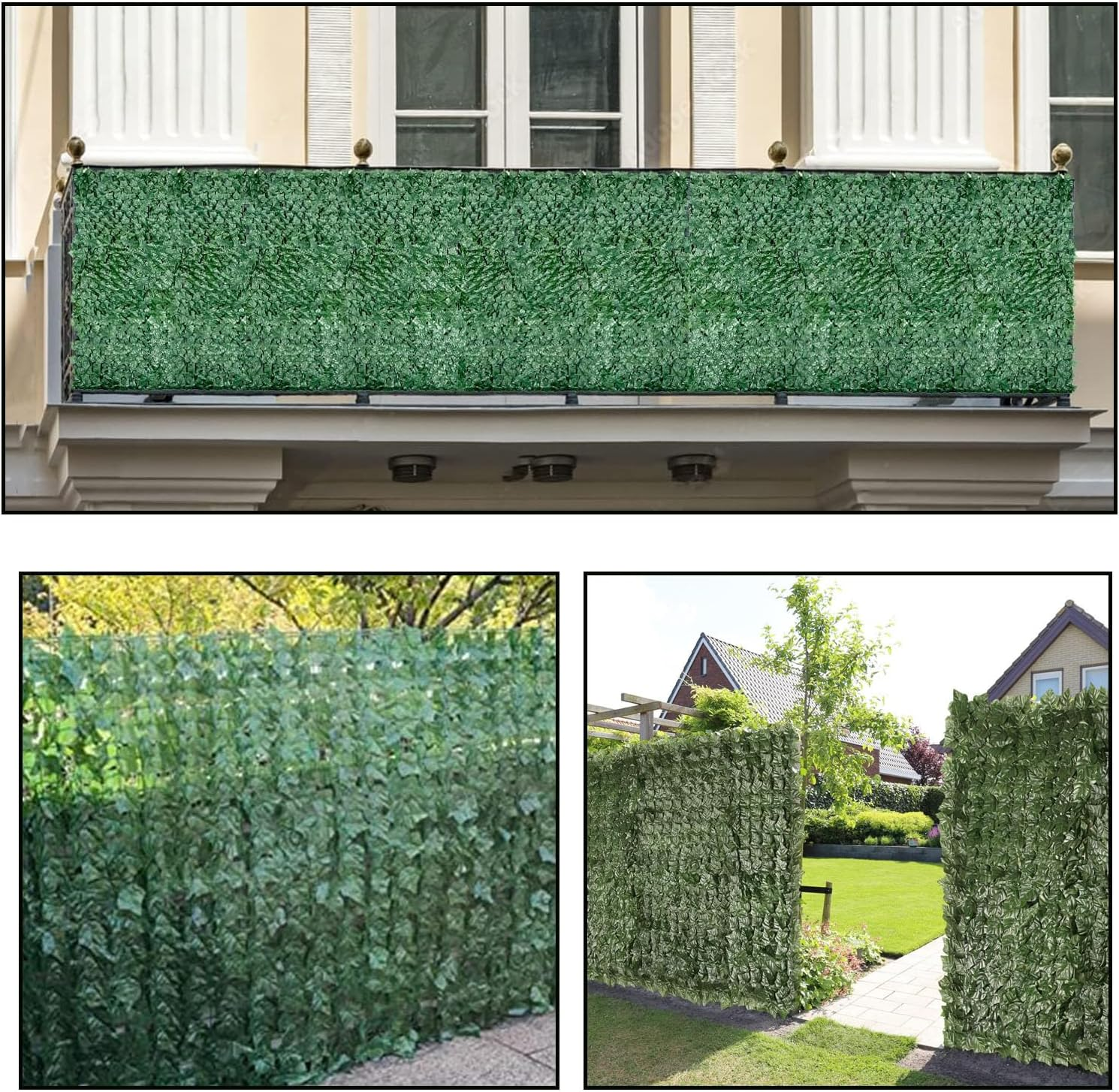 Lxcshljx Artificial Ivy Privacy Fence Screen, 118X40 in Artificial Hedges Fence, Faux Ivy Vine Leaf Greenery Wall Screen, Trellis Fence Leaves Covering Panels for Outdoor Porch Garden Patio Decoration image number 3
