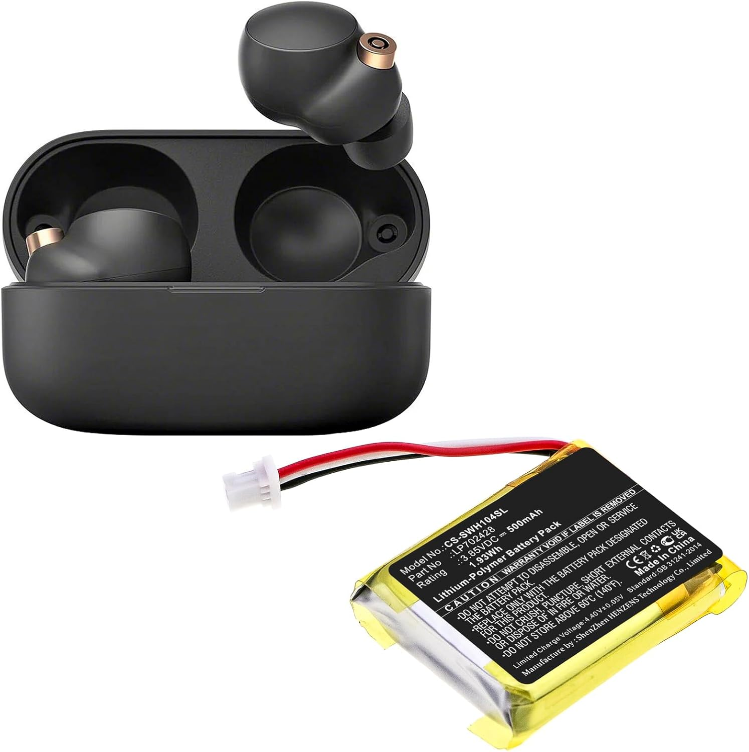 Replacement Battery for Sony WF-1000XM4 Charging Case,Lp702428,500Mah