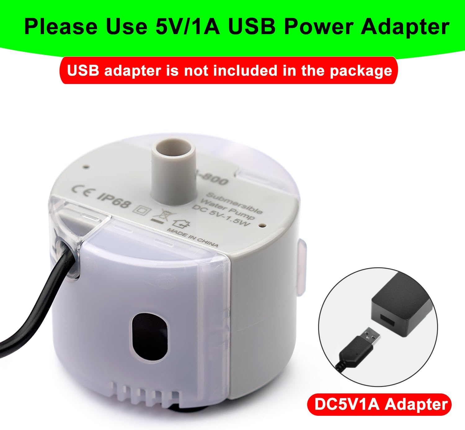 Cat Water Fountain Pump,Cat Fountain Pump Replacement SMA-800 Submersible Motor, Pet Water Fountain Pump for Stainless Steel Pet Water Dispenser image number 6