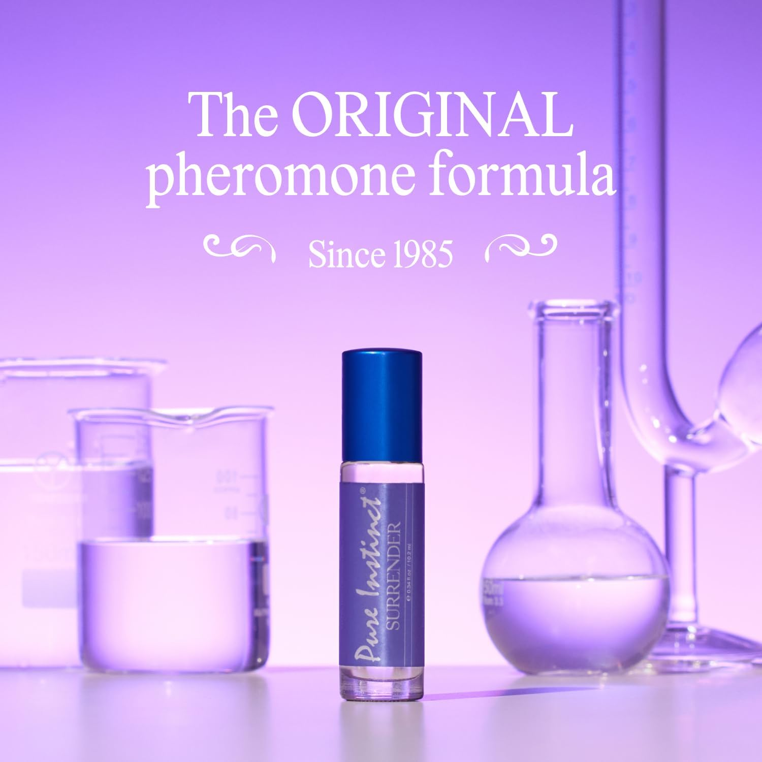 Pure Instinct SURRENDER Roll-On the Original Pheromone Infused Body Oil Perfume Fragrance Edp Parfum - for Her Women - TSA Ready 10.2Ml / 0.34 Fl Oz