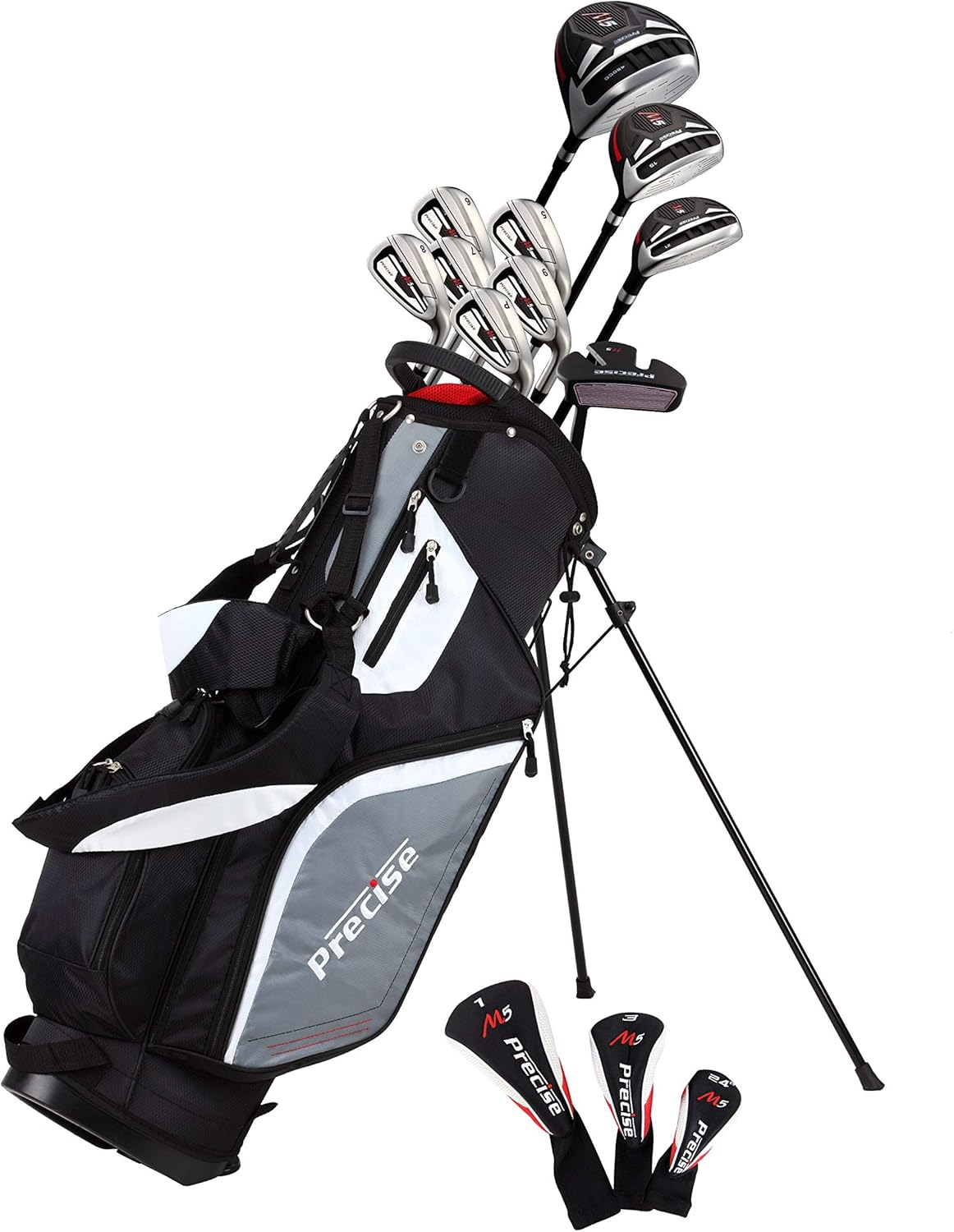 Top Line Men'S Right Handed M5 Golf Club Set for Tall Men (Height 6'1'' - 6'4''), Includes Driver, Wood, Hybrid, 5, 6, 7, 8, 9, PW Stainless Irons with True Temper Shafts, Putter, Stand Bag & 3 Hcs image number 2
