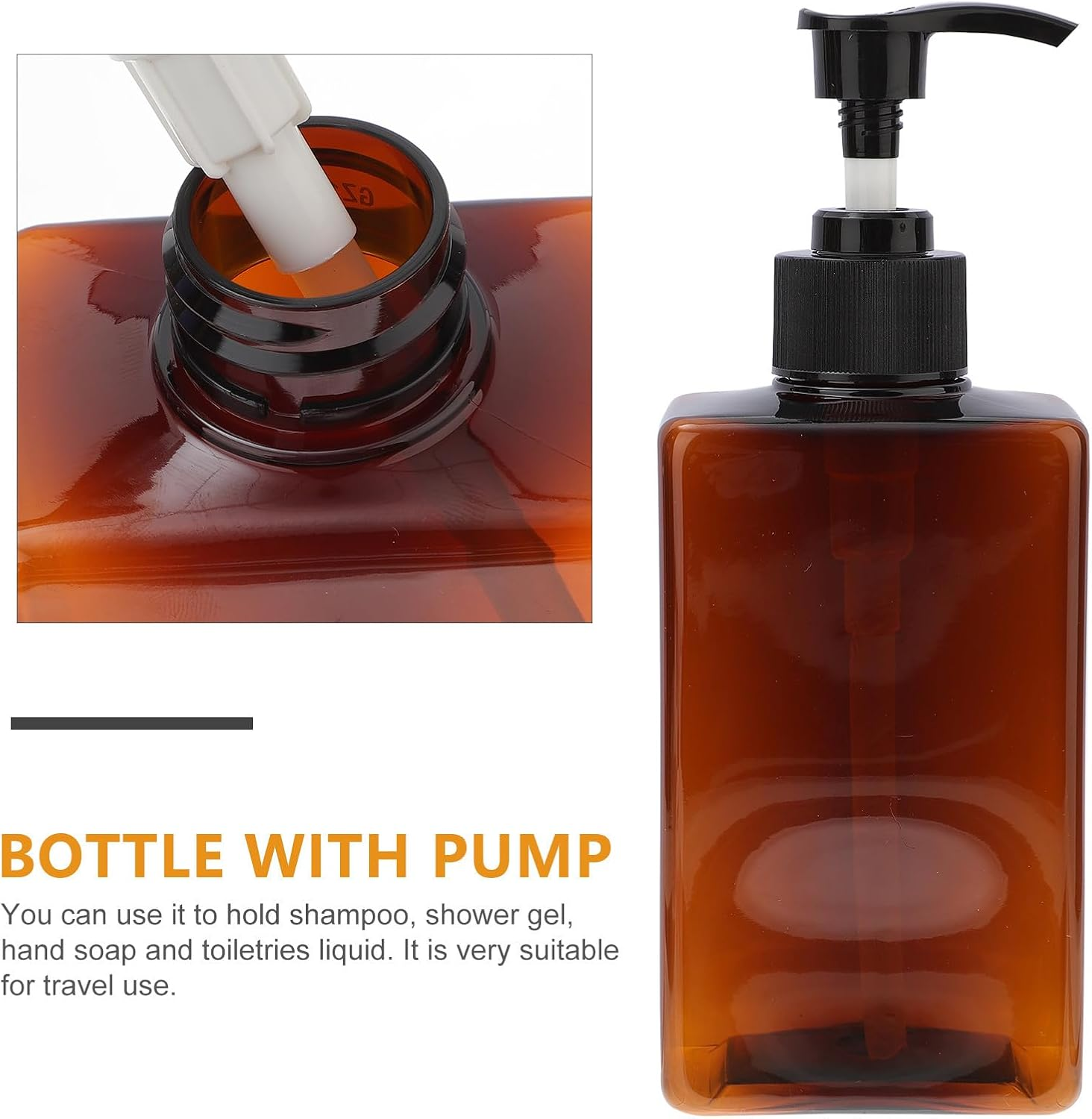 PAMINGONO Soap Dispenser Bottle 2Pcs 280Ml Amber Refillable Plastic Pump Bottles for DIY Body Lotions and Essential Oil Blends Bathroom and Kitchen Use Random Color image number 4