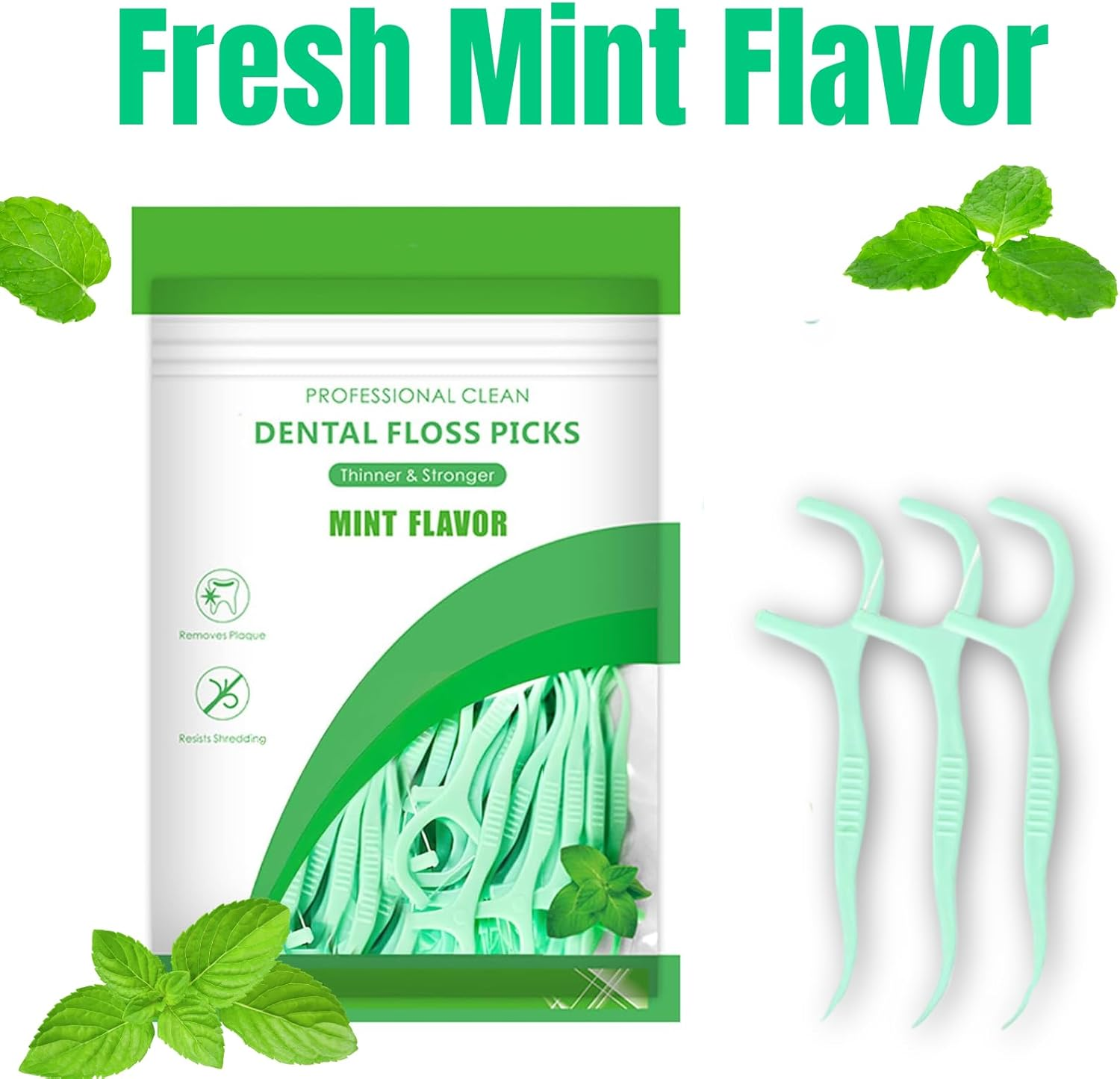 Dental Floss, Mint Toothpick Floss Picks,Teeth Stick,Tooth Picks,Teeth Cleaning, Deep Cleaning Teeth Stick Perfect for Dental Cleaning (100) image number 5