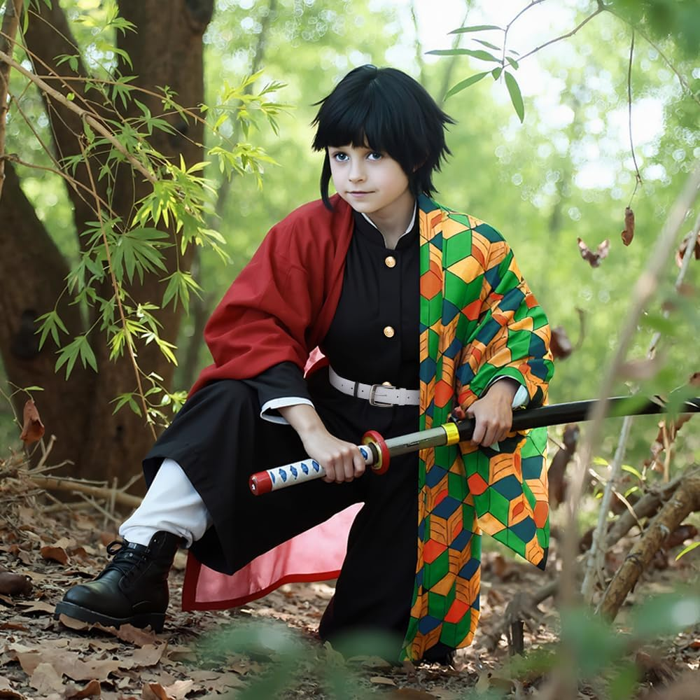 Slowton Kimono Cosplay Costume Set for Kids, Japanese Anime Cosplay Outfits for Halloween Dress Up image number 3