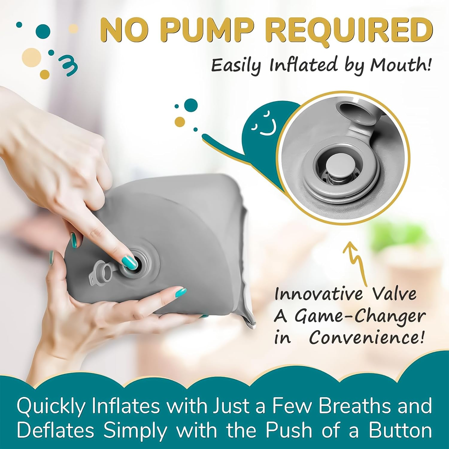 2 Pack Bed Bumpers for Toddlers Inflatable Travel Baby Bed Rail Guards Non-Skid Toddler Bed Bumper Portable Nursery Bed Rails for Twin Full Queen King Beds 130Cm Lenght image number 5