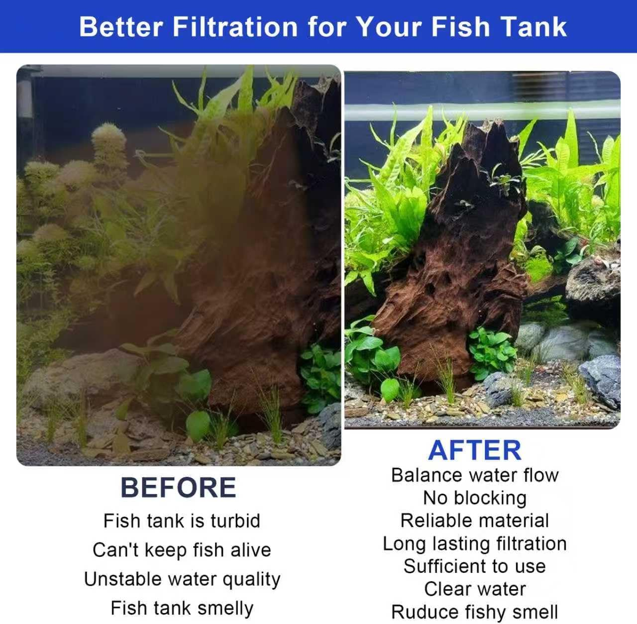 16 PCS Replacement Canister Filter Media Pads Compatible with SUNSUN HW-303B/703B Polar Aurora 370 GPH CF-400, Aquarium Bio Sponge Filter Pad Fish Tank Filters Floss Pad Parts image number 5