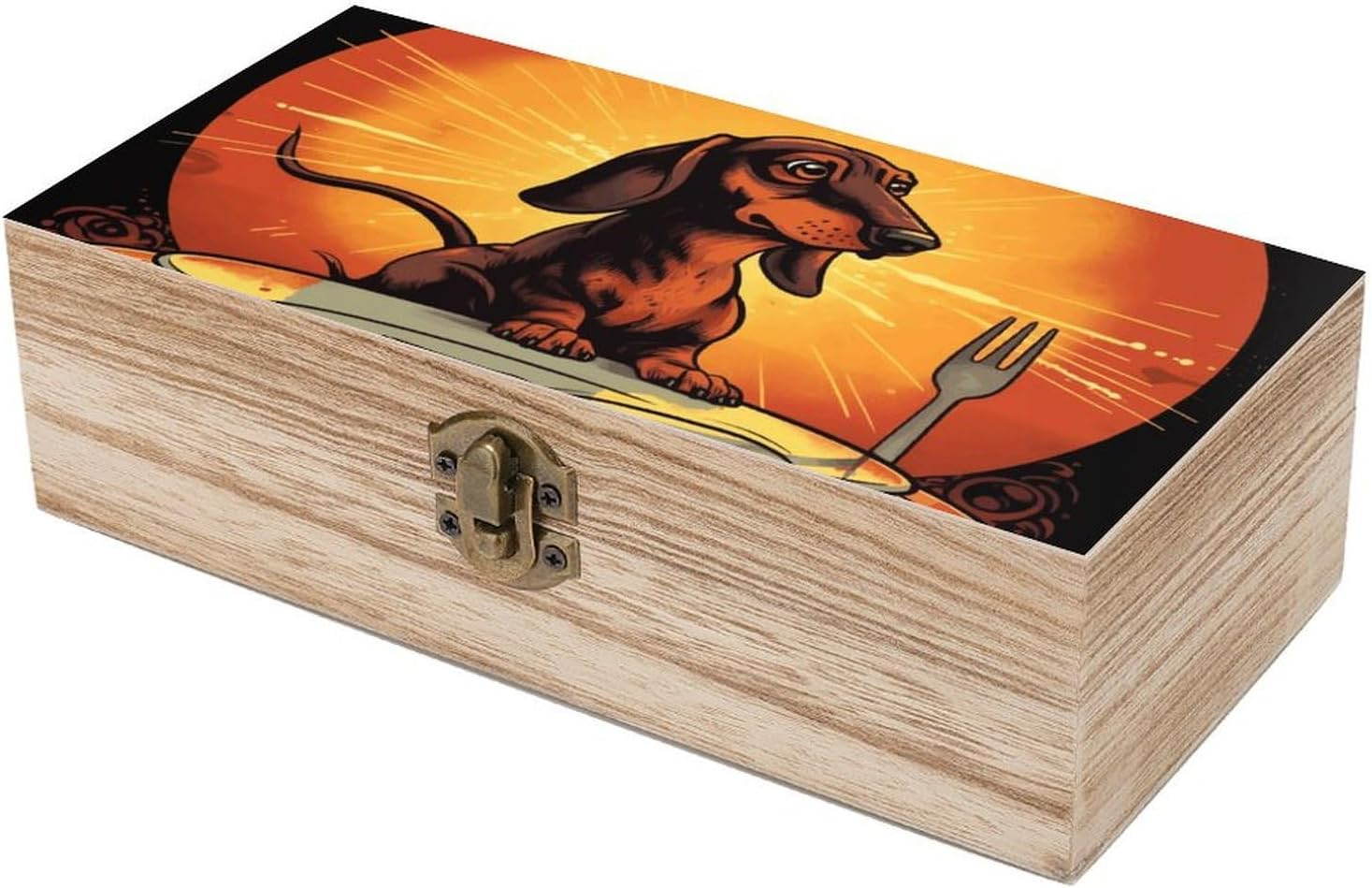 Dachshund Wooden Box Wood Wedding Keepsake Boxes with Lids Small Decorative Boxes Lightweight Wooden Memory Storage Box for Crafts Keepsakes Jewelry Photo Letter Storage image number 1