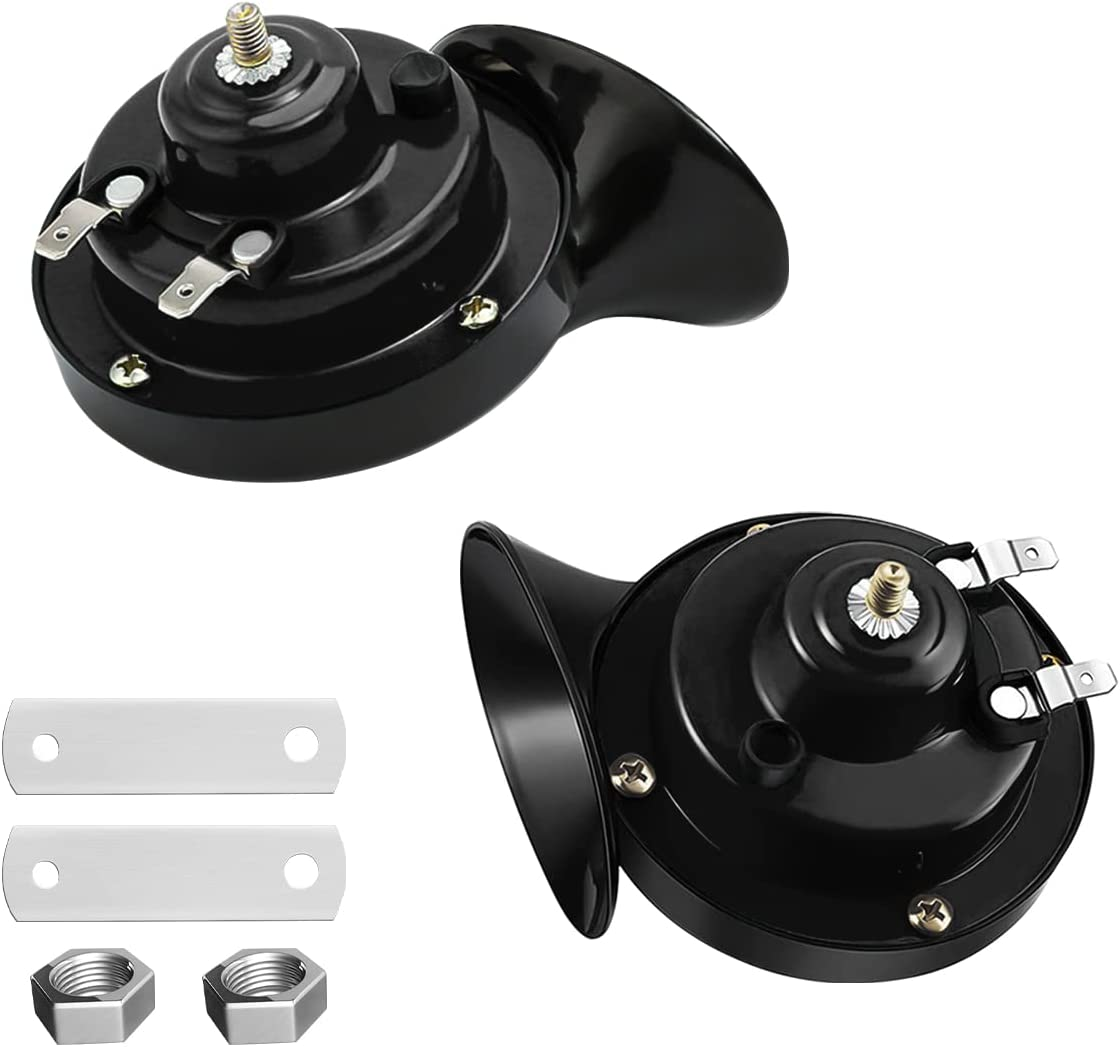 Super Loud Train Horns, Car Waterproof Durable Air Electric Snail Horn, 12V Raging Sound Air Horns Replacement Kit, Automotive Accessories Universal for Car, Motorcycle, Truck, Bike, Boat (Silver)