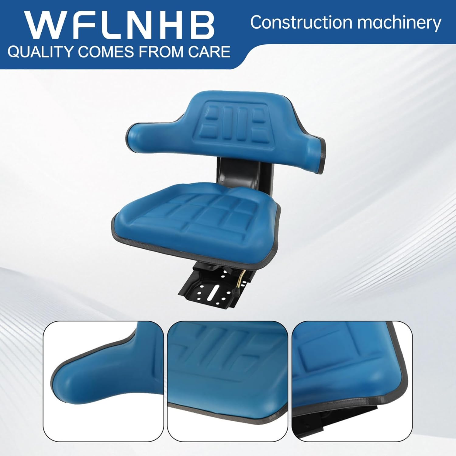 WFLNHB Blue Adjustable Tractor Suspension Seat with Tilt Wrap-Around Style Replacement for New Holland 3000 3010 3300 3400 3600 3610 3900 3930 3910 5000 5100 5600 5610 5900 5910 image number 5