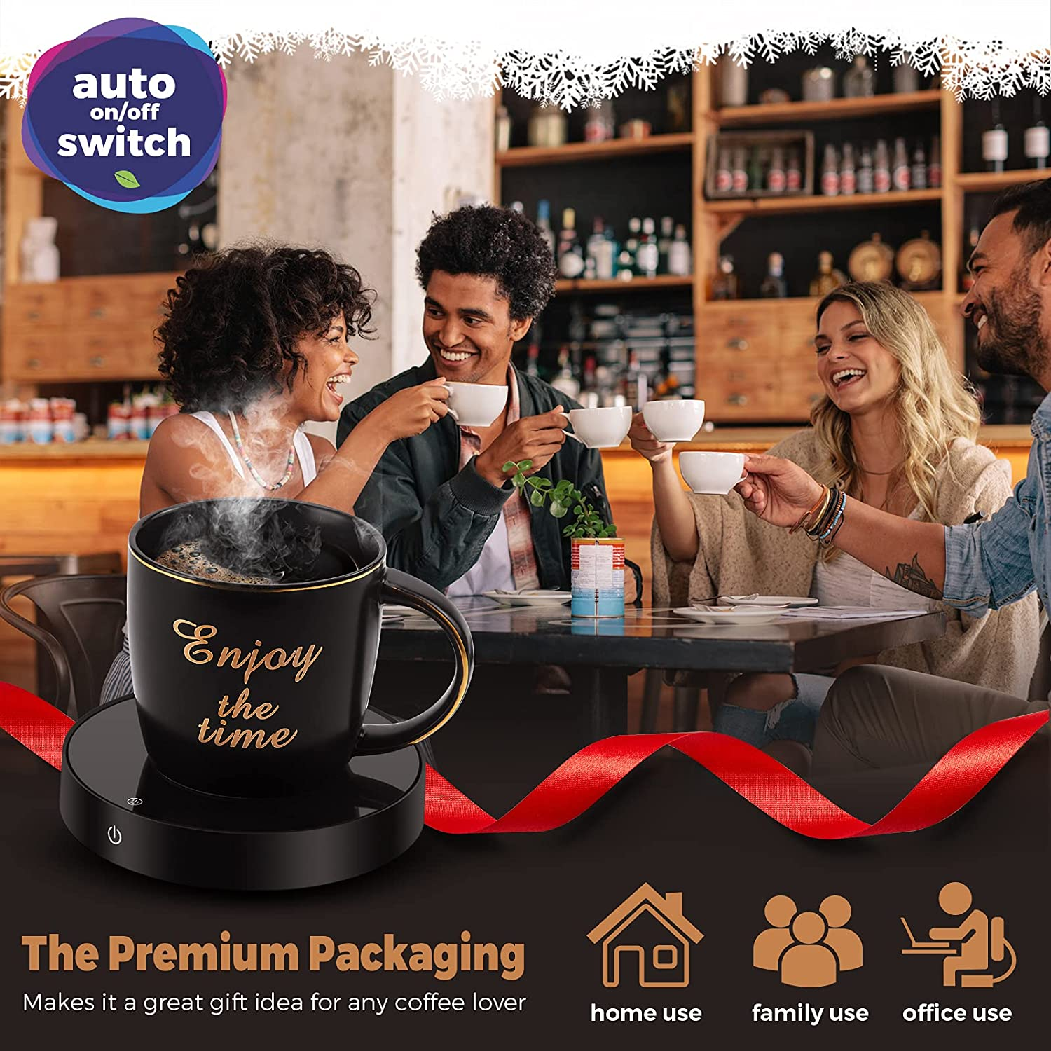 Coffee Mug Warmer and Smart Cup Warmer,Mug Warmer for Desk,Electric Beverage Warmer with 3 Temperature Settings with Auto On/Off, Auto Power-Off Protection Obtained RCM Certification (Black) image number 2