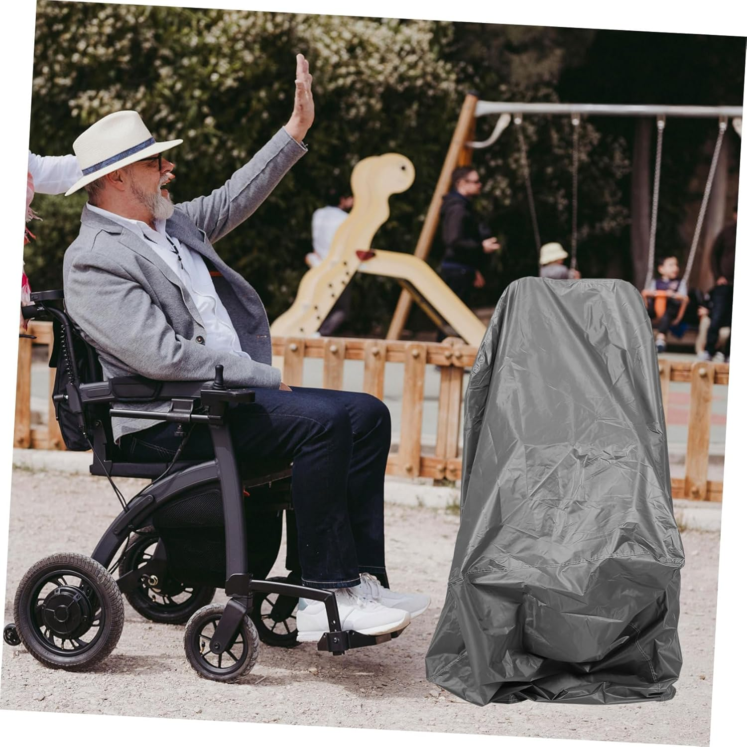 Healeved Electric Wheelchair Cover Waterproof Protective Sleeve for Outdoor Mobility Scooters and Wheelchairs 39In Dustproof Sun Protection image number 6