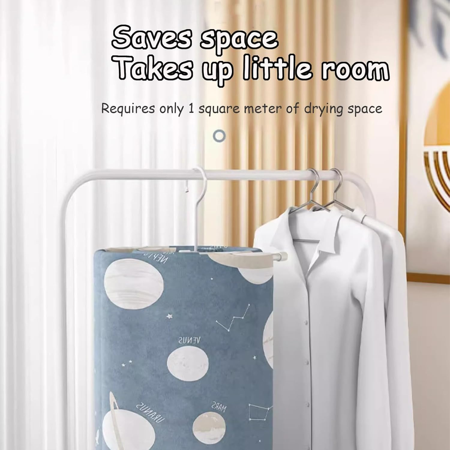 Taoluwin Spiral Sheet Hanger, 360&deg; Rotating Bed Sheets Drying Rack with Thickened Frame, Space-Saving Quilt Hanger for Faster Airflow & Fabric Protection image number 2