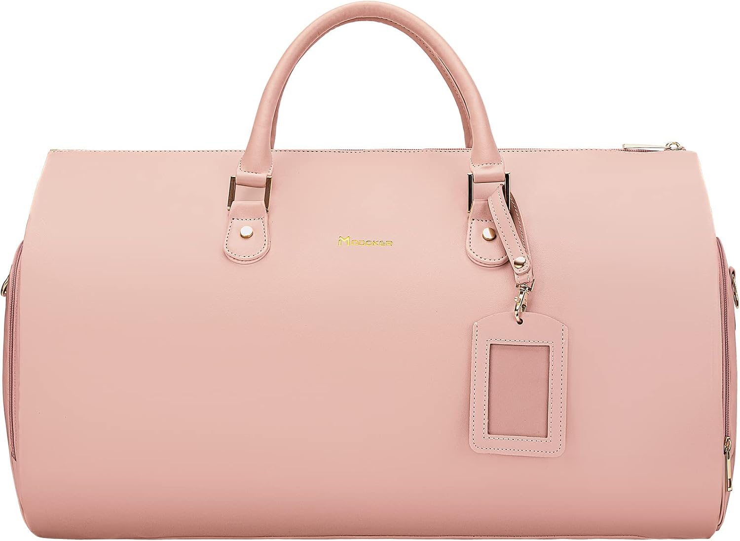 Modoker Women Convertible Leather Garment Bag with Shoulder Strap, Carry on Garment Duffel Bag - 2 in 1 Hanging Suitcase Suit Travel Bags